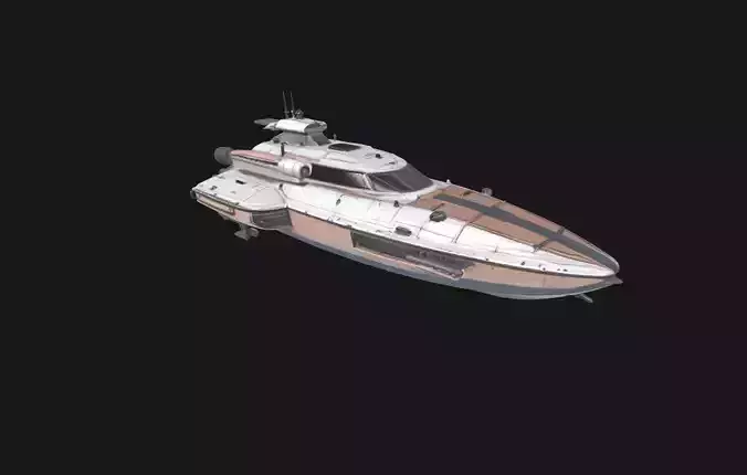 Speedy Nebula Futuristic SciFi Speedboat 3D Model Low-poly 3D model