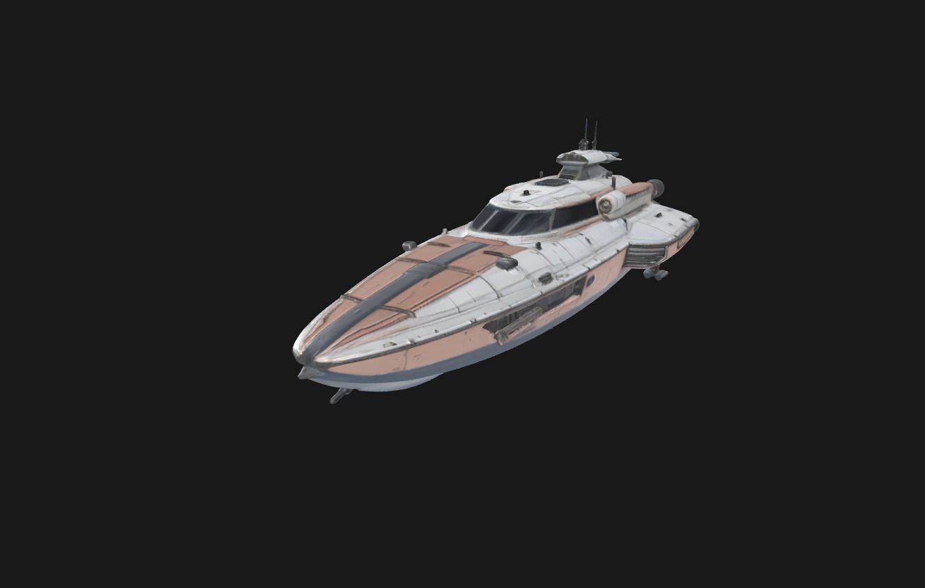 Speedy Nebula Futuristic SciFi Speedboat 3D Model Low-poly 3D model_4