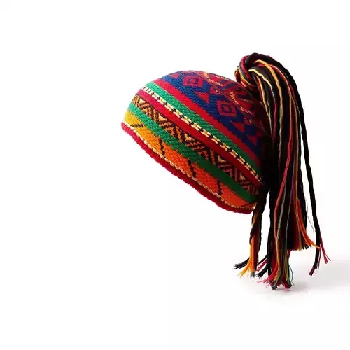 Colorful Beanie with Tassels D Model Pack