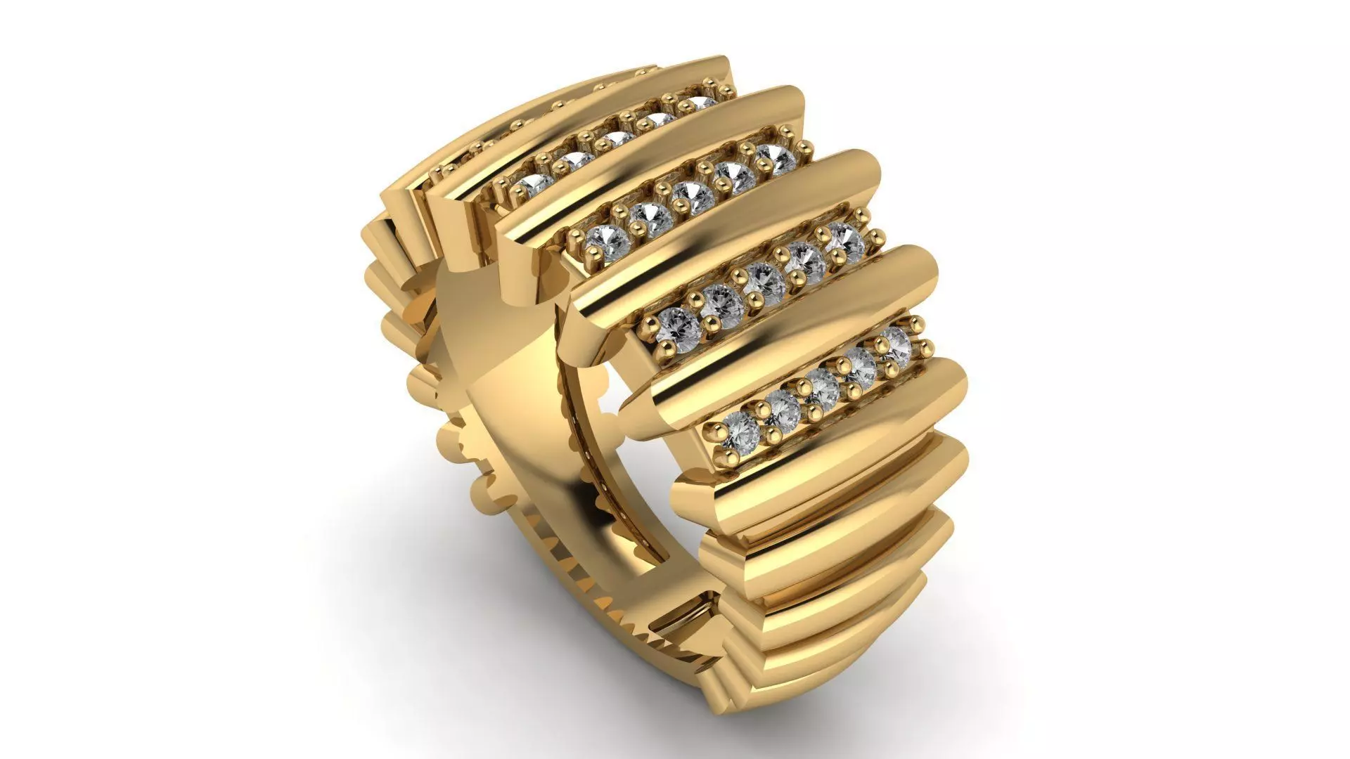  ring gold  3D print model_4