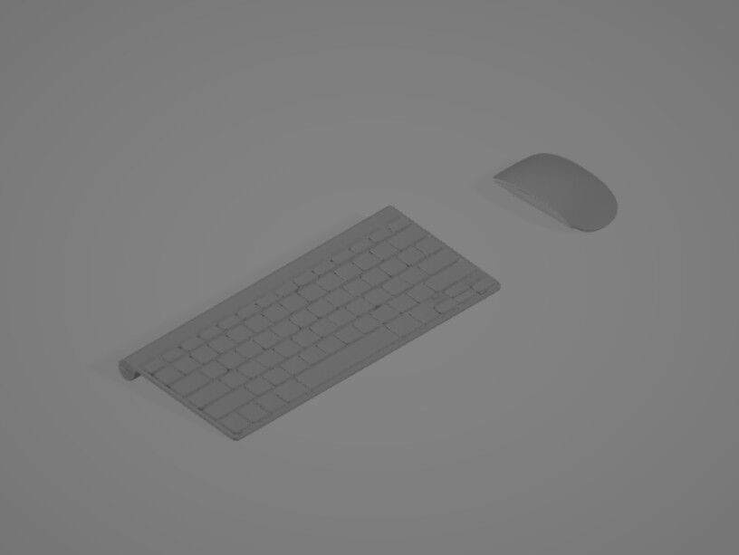 Keyboard and Magic Mouse Apple 3D model_7