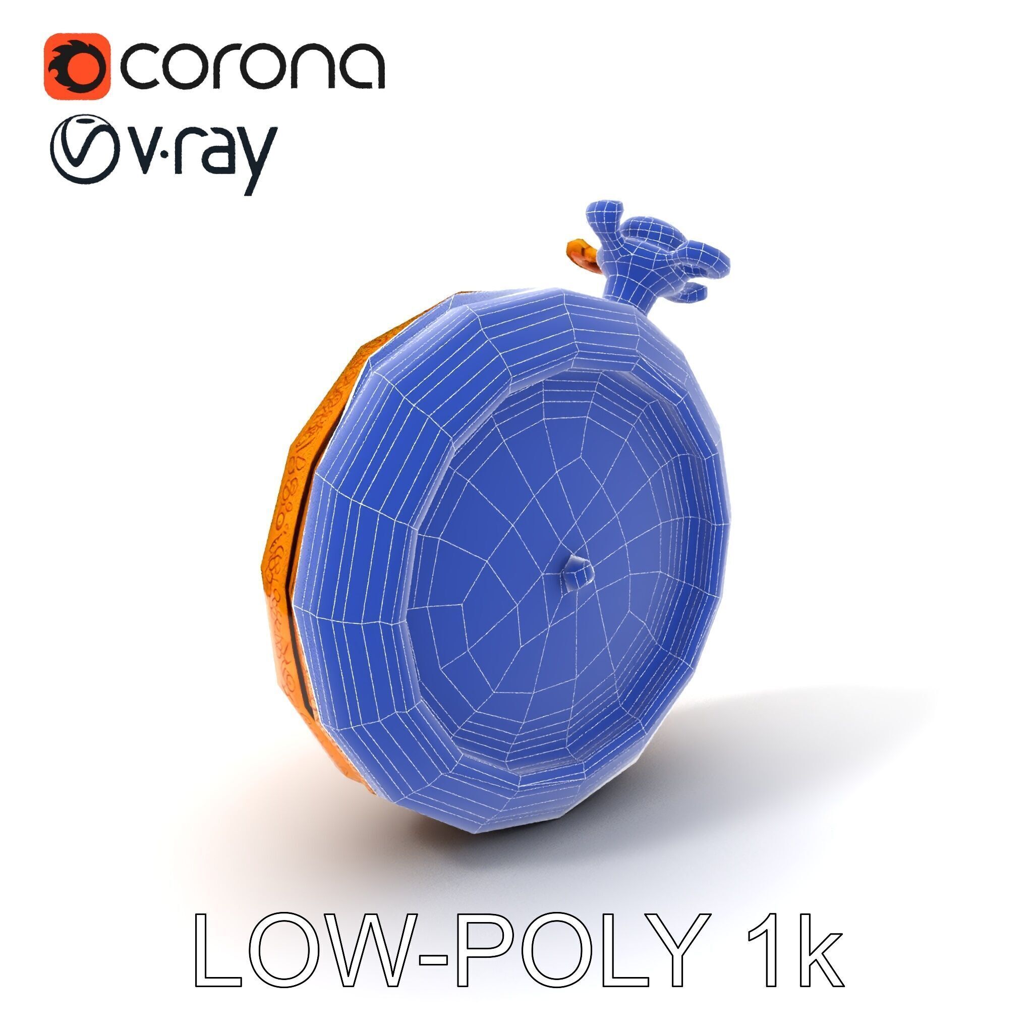 Elegant Gold Pocket Watch D Model Pack Low-poly 3D model_34