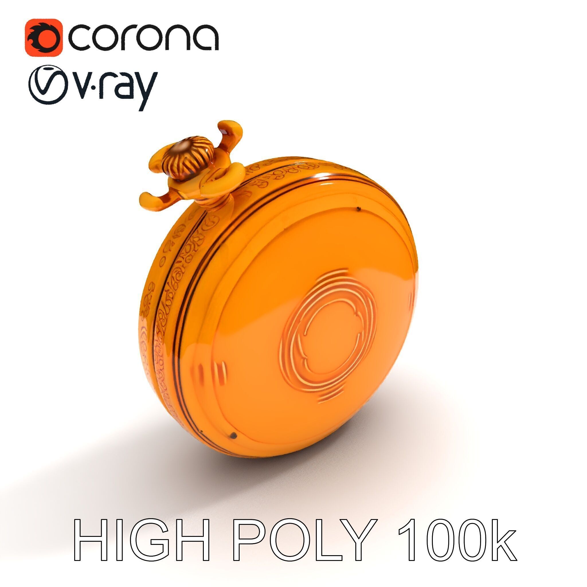 Elegant Gold Pocket Watch D Model Pack Low-poly 3D model_8