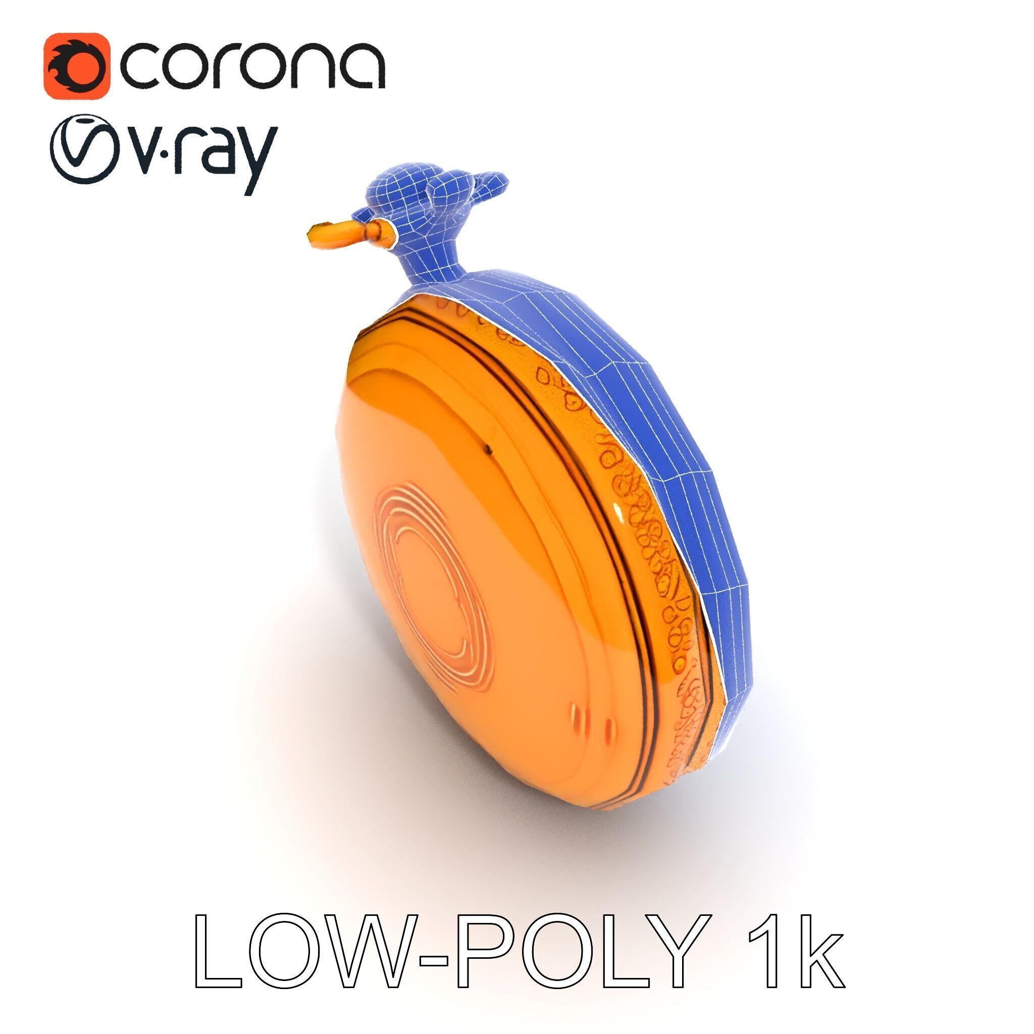 Elegant Gold Pocket Watch D Model Pack Low-poly 3D model_10