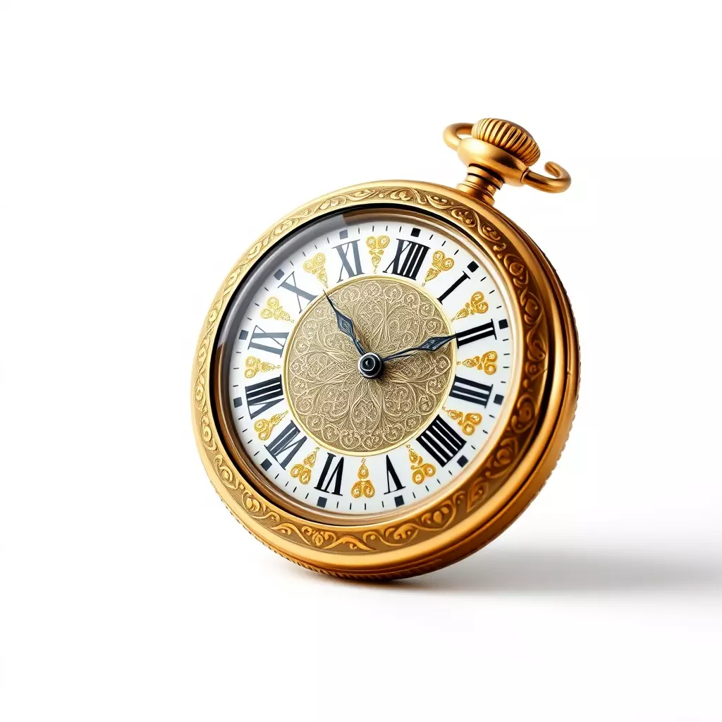 Elegant Gold Pocket Watch D Model Pack Low-poly 3D model_0