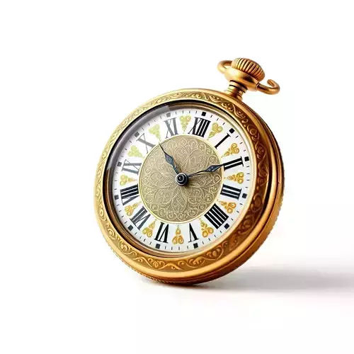 Elegant Gold Pocket Watch D Model Pack