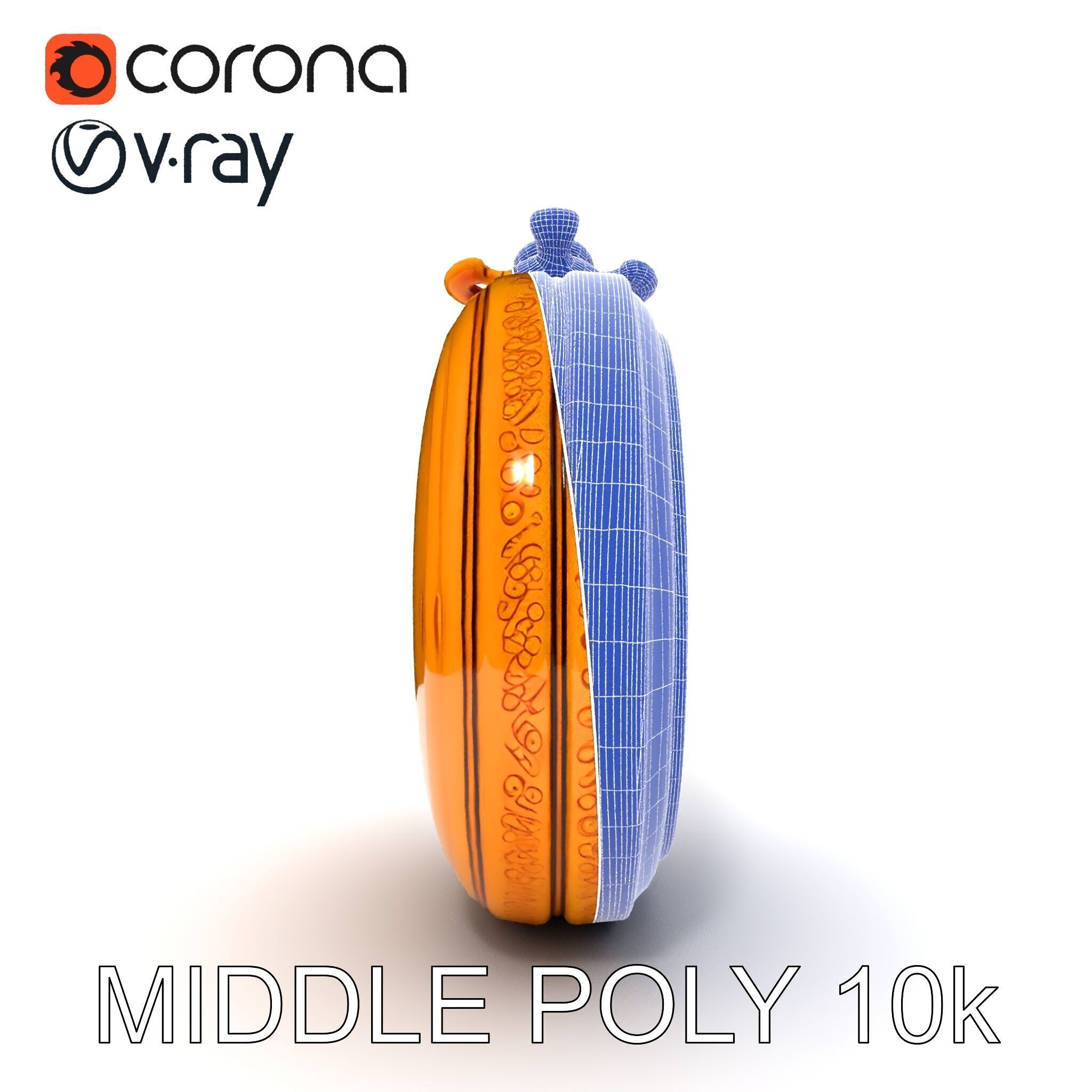 Elegant Gold Pocket Watch D Model Pack Low-poly 3D model_33