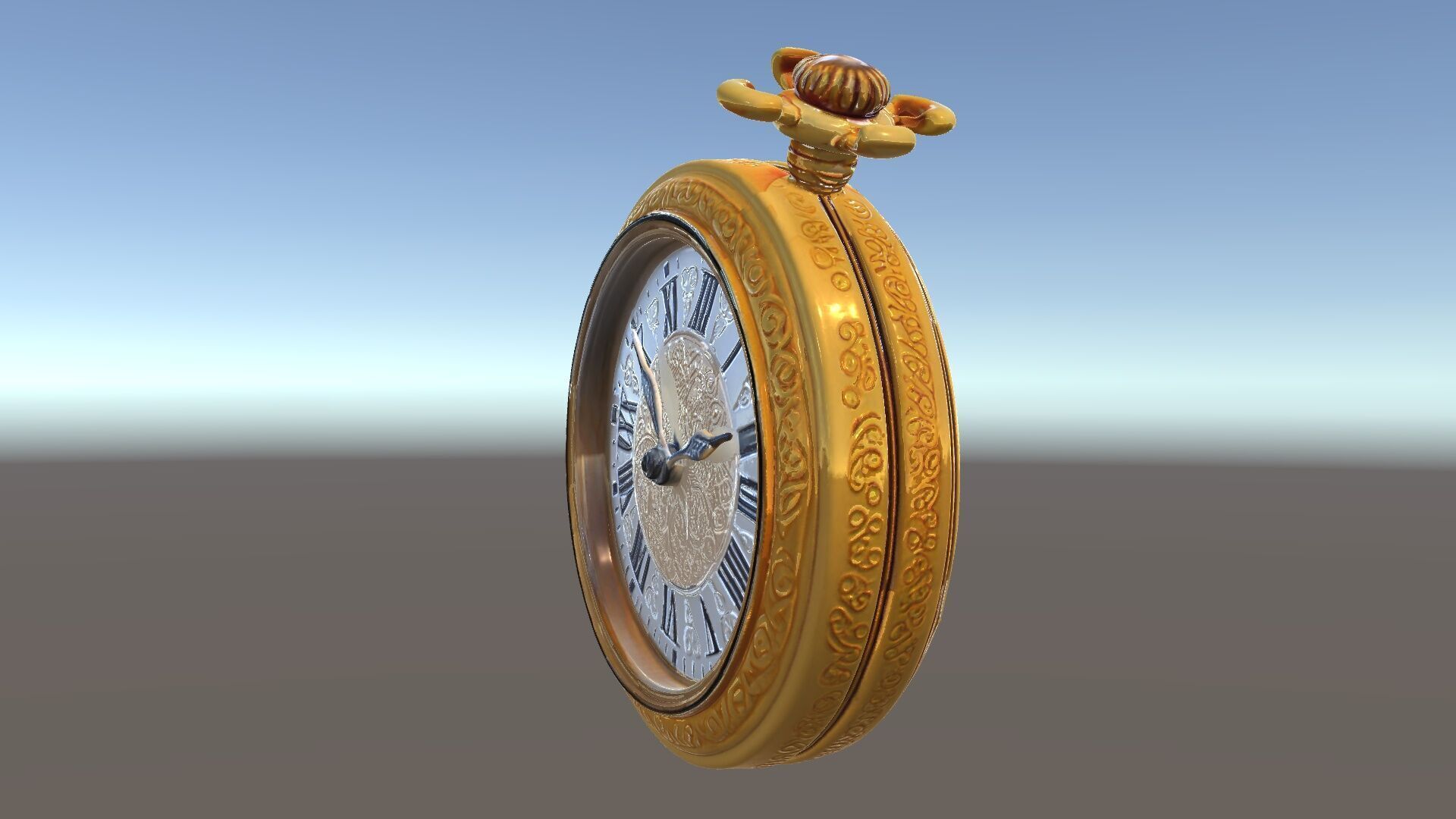 Elegant Gold Pocket Watch D Model Pack Low-poly 3D model_5