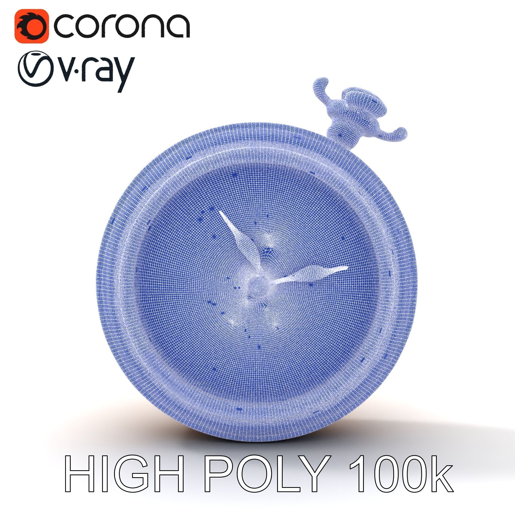 Elegant Gold Pocket Watch D Model Pack Low-poly 3D model_27