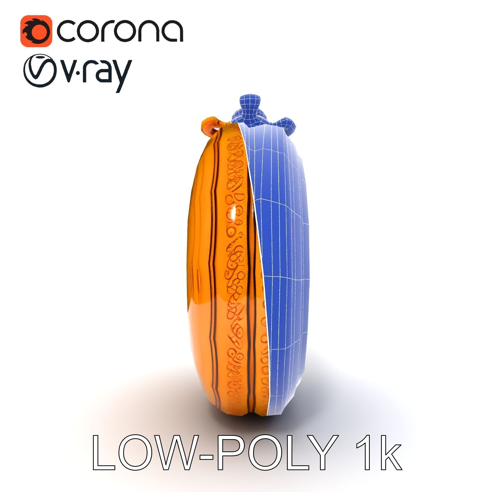 Elegant Gold Pocket Watch D Model Pack Low-poly 3D model_17