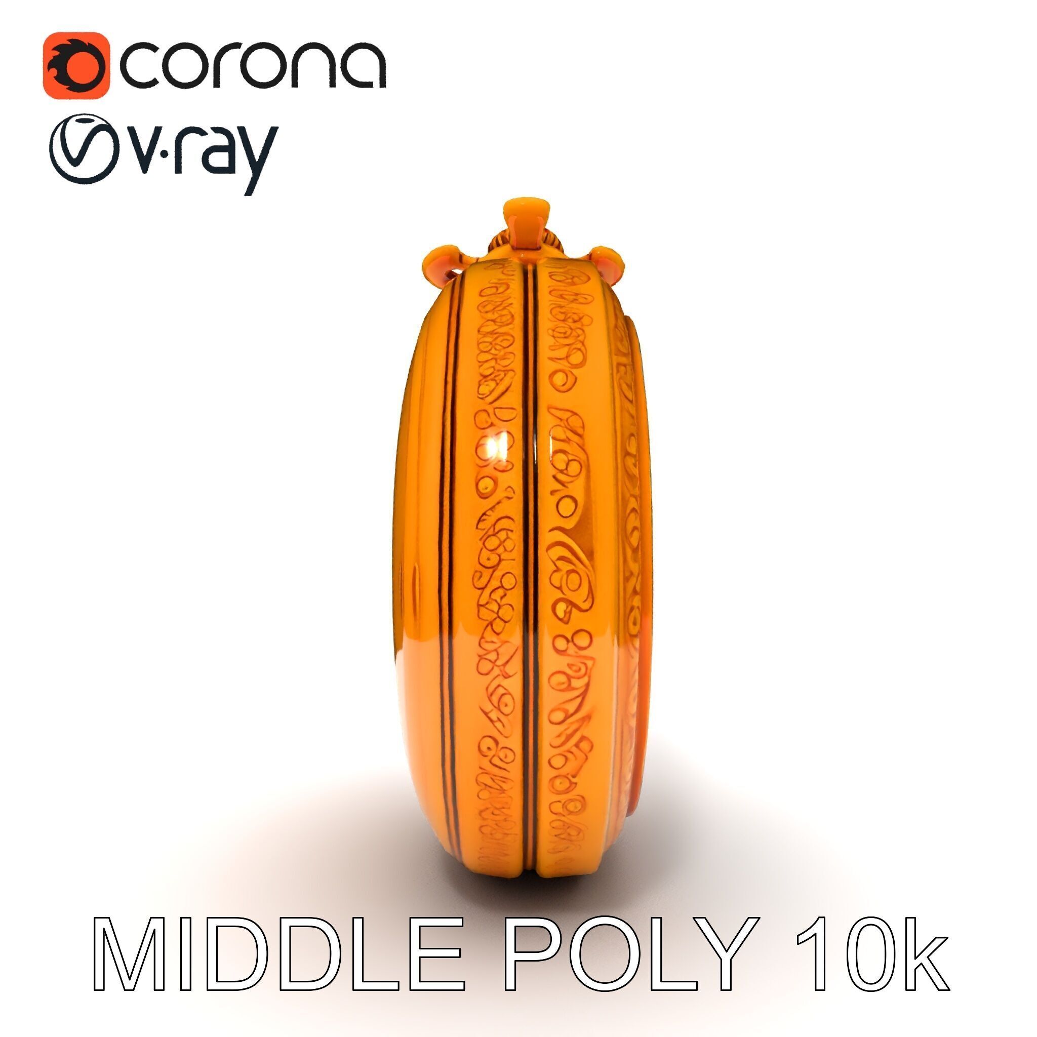 Elegant Gold Pocket Watch D Model Pack Low-poly 3D model_22