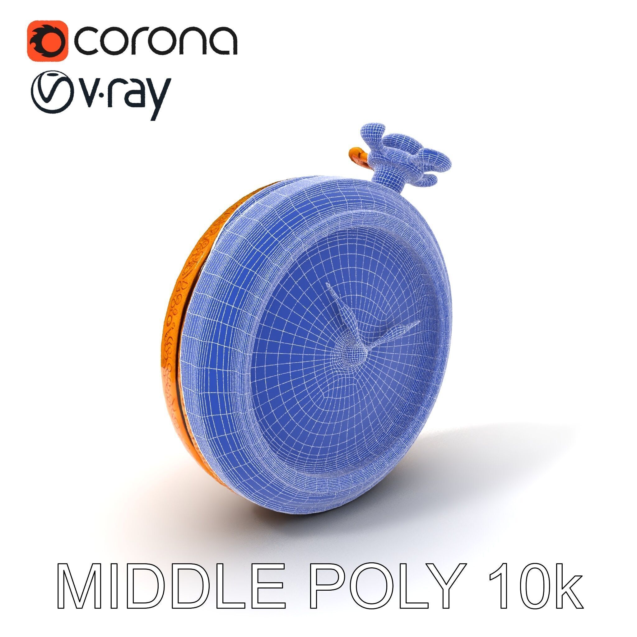 Elegant Gold Pocket Watch D Model Pack Low-poly 3D model_25