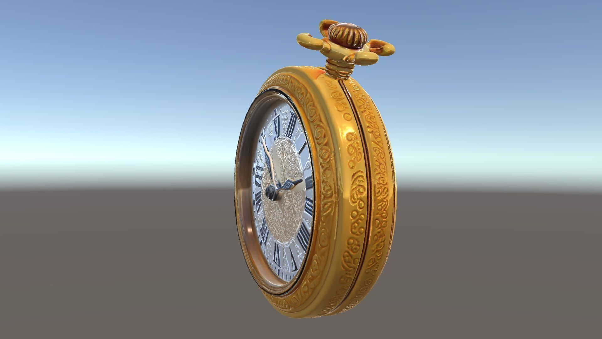 Elegant Gold Pocket Watch D Model Pack Low-poly 3D model_9