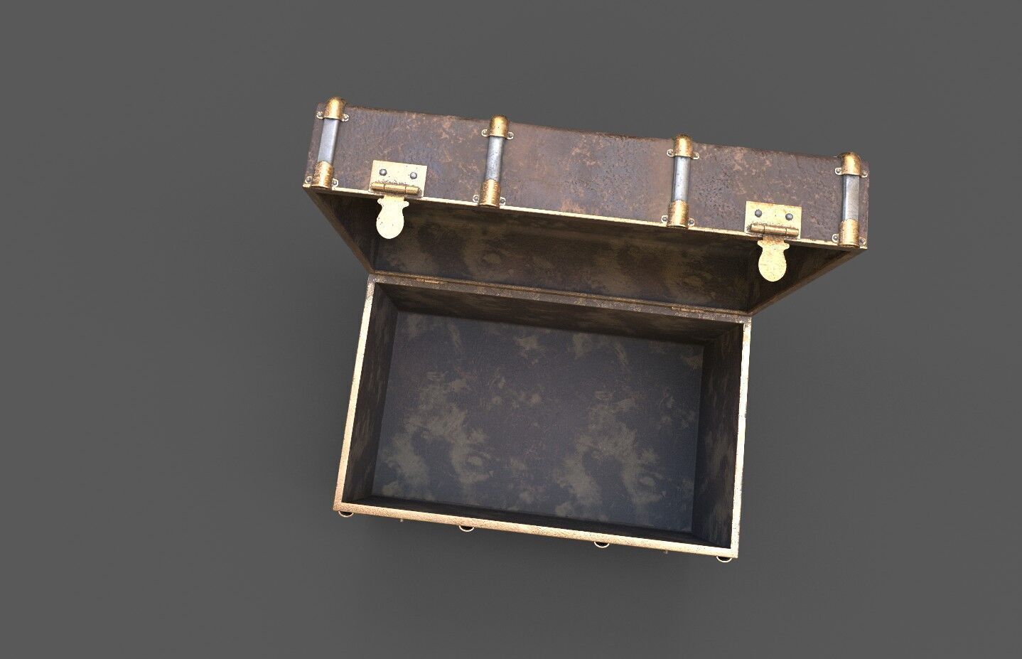 Pack 4 Chest-Storage Box 3D Model Low-poly 3D model_5