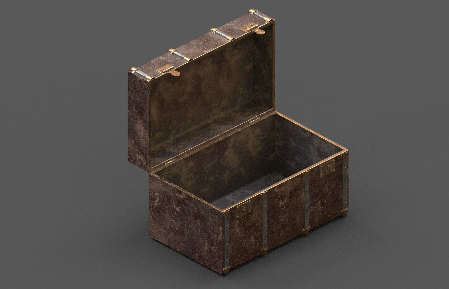 Pack 4 Chest-Storage Box 3D Model Low-poly 3D model_1