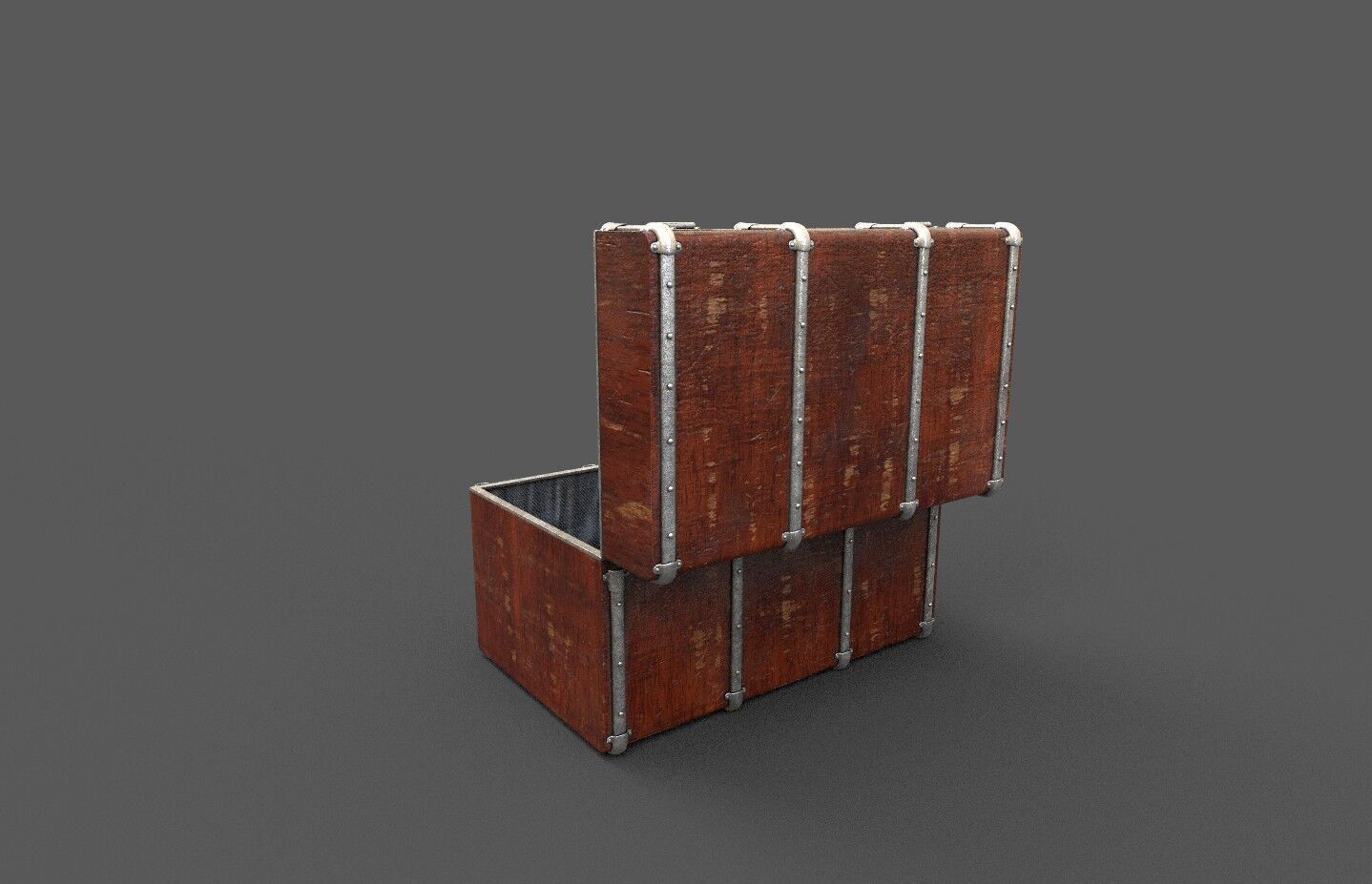 Pack 4 Chest-Storage Box 3D Model Low-poly 3D model_19