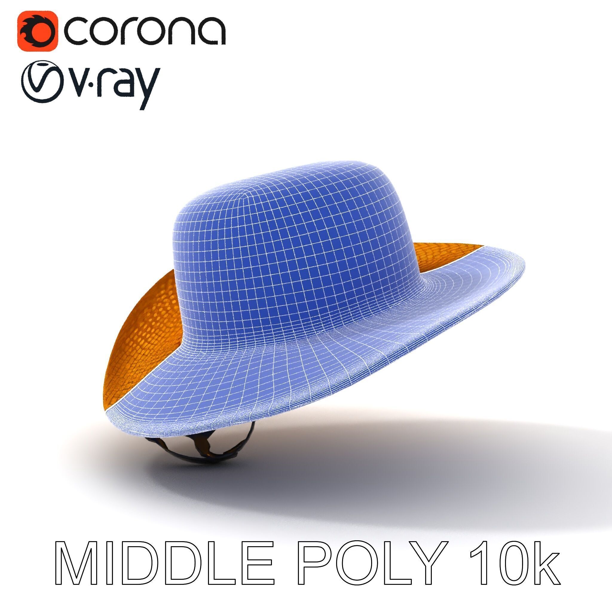 Straw Hat Model Pack with Detailed Weave Design Low-poly 3D model_22