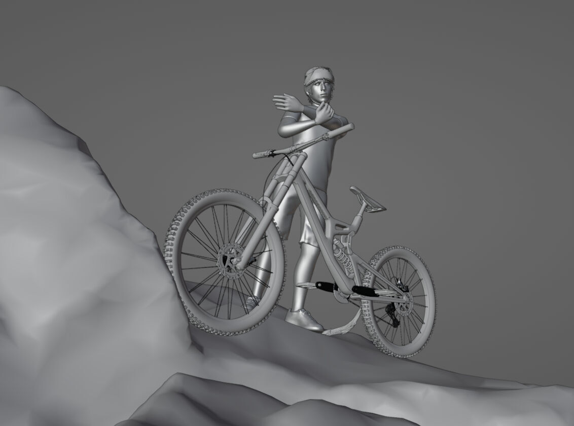 The Downhill Rider Free low-poly 3D model_4