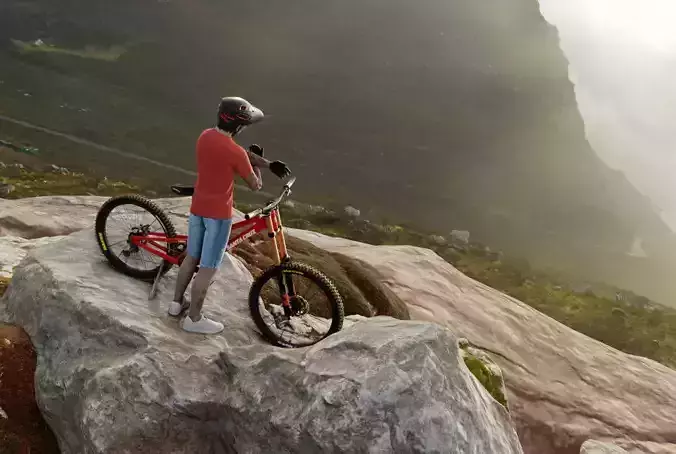 The Downhill Rider Free low-poly 3D model The Downhill Rider Free low-poly 3D model