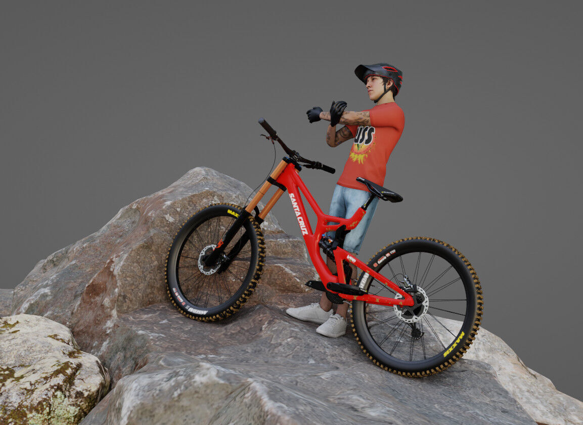 The Downhill Rider Free low-poly 3D model_3