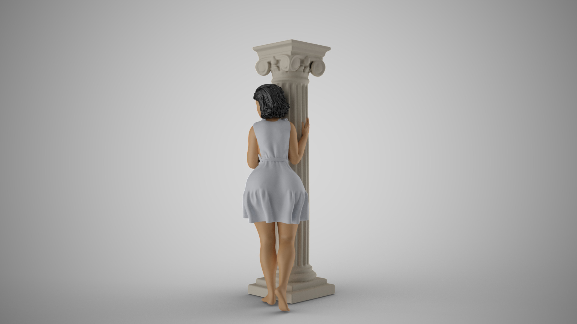 Hiding Woman 2 3D print model_8