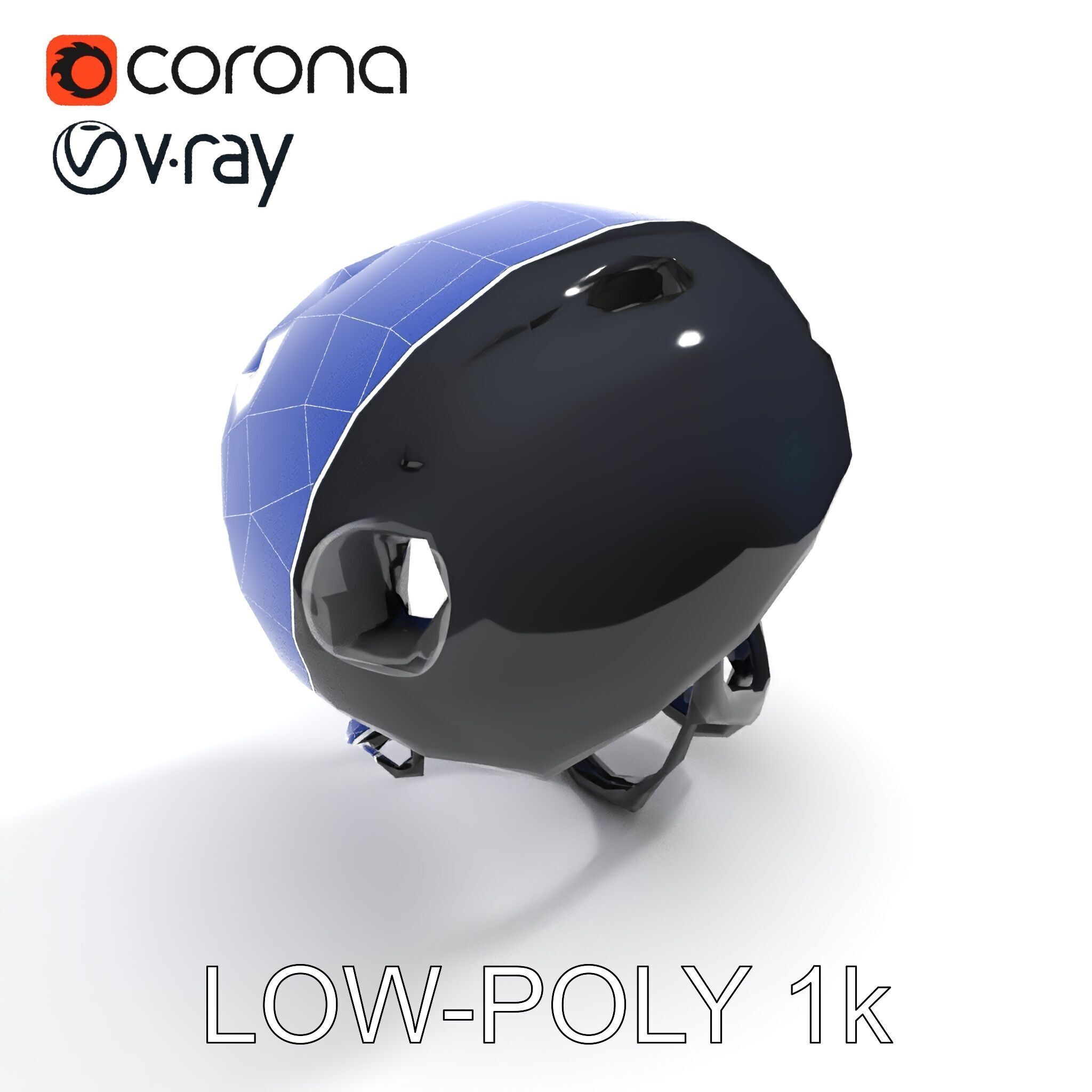 Modern Bicycle Helmet D Model Pack Low-poly 3D model_9