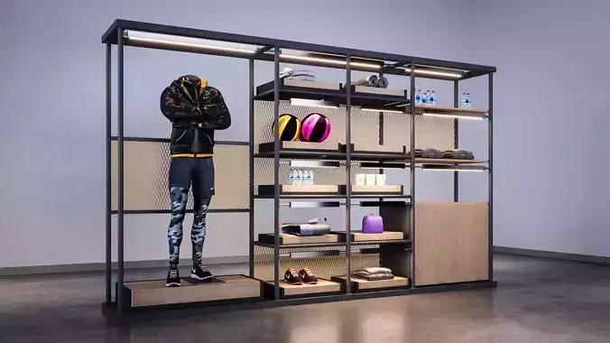 Cloth Stand Show Room 3D model