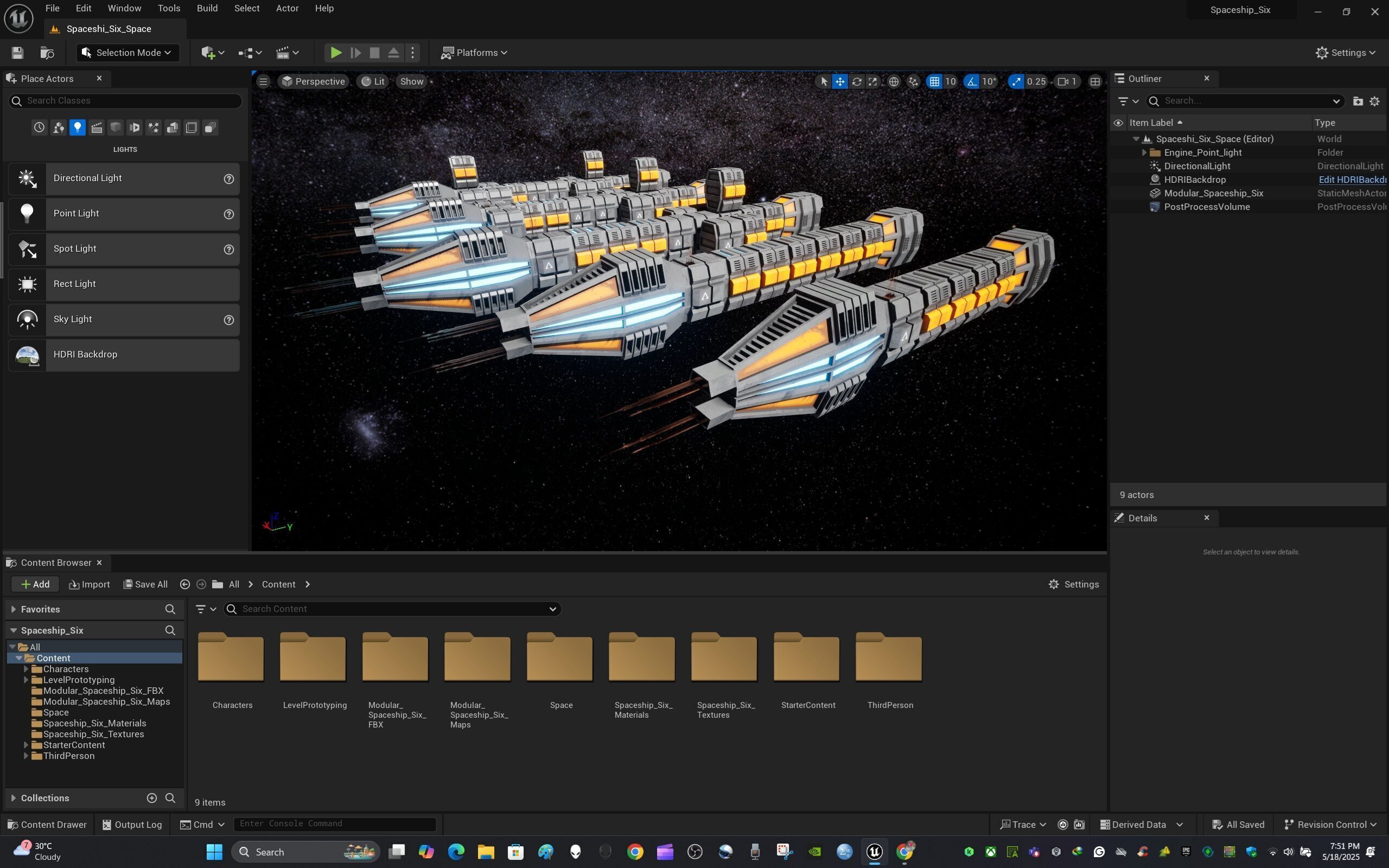 Modular Spaceship Six Low-poly 3D model_21