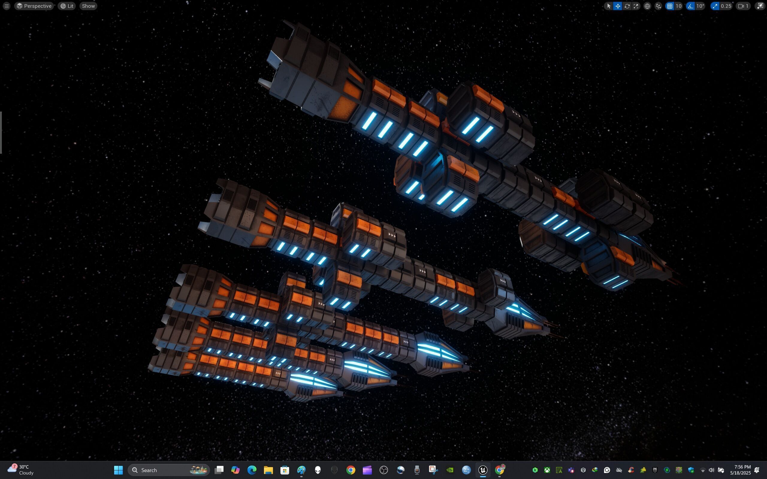 Modular Spaceship Six Low-poly 3D model_30