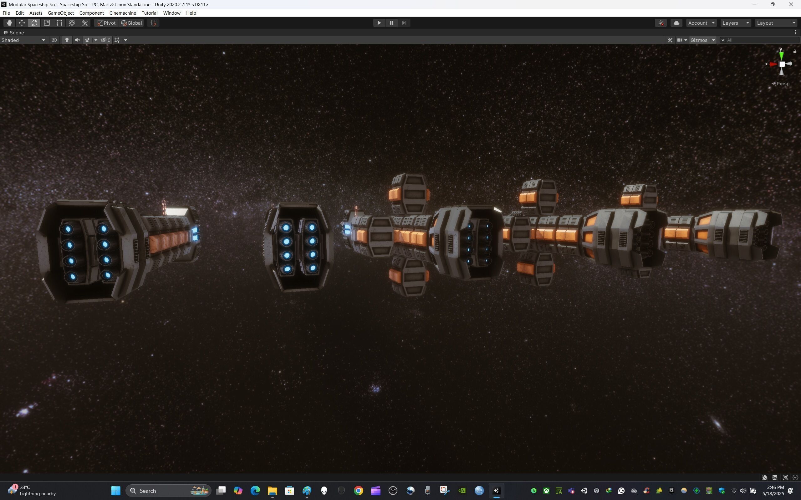Modular Spaceship Six Low-poly 3D model_17