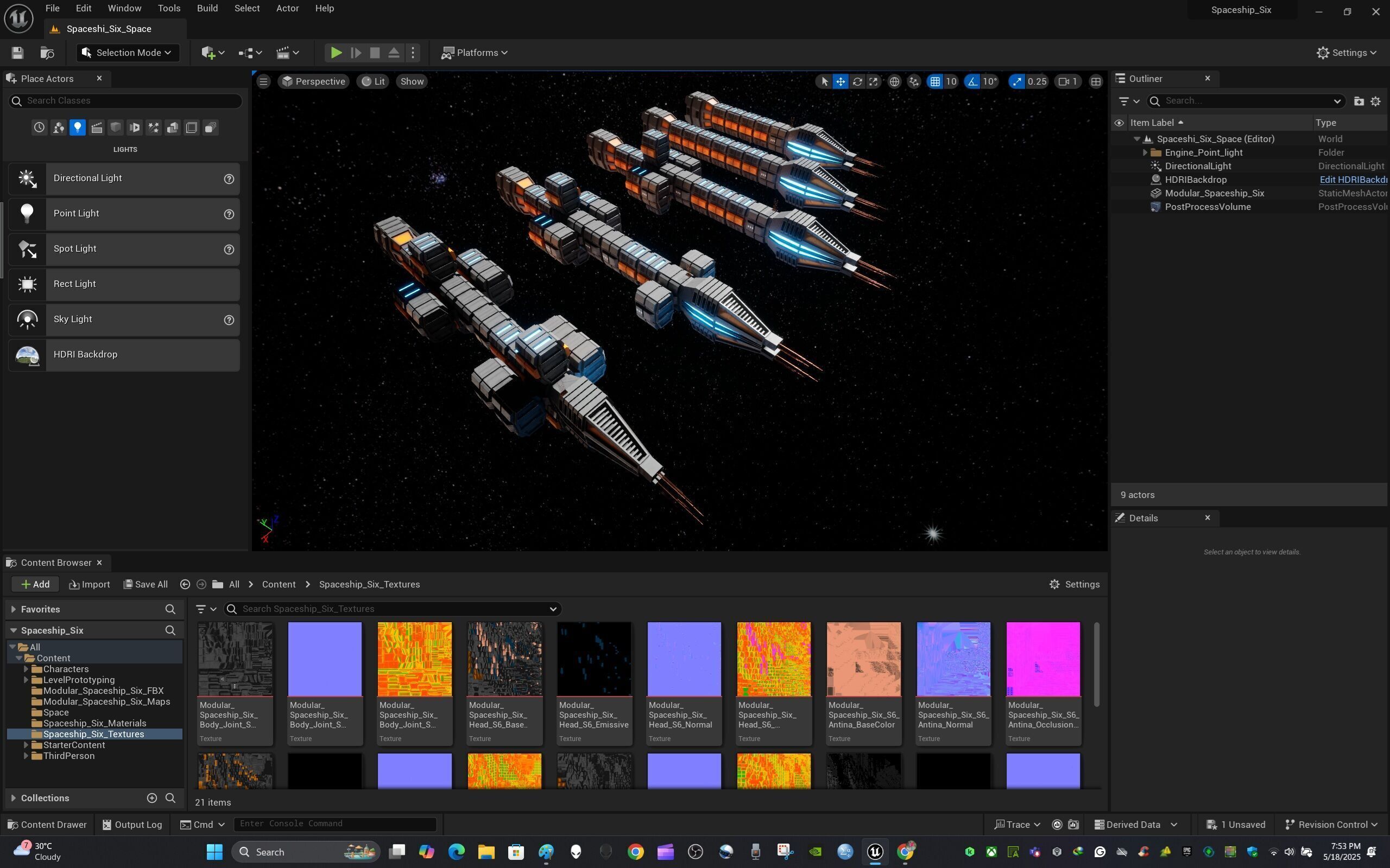 Modular Spaceship Six Low-poly 3D model_24