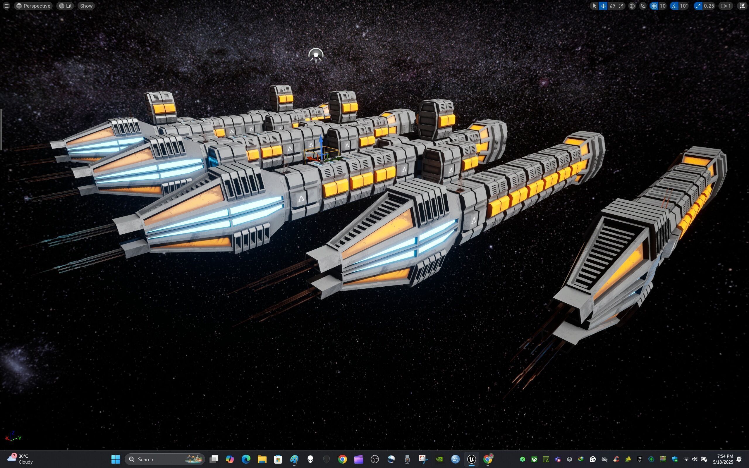 Modular Spaceship Six Low-poly 3D model_26