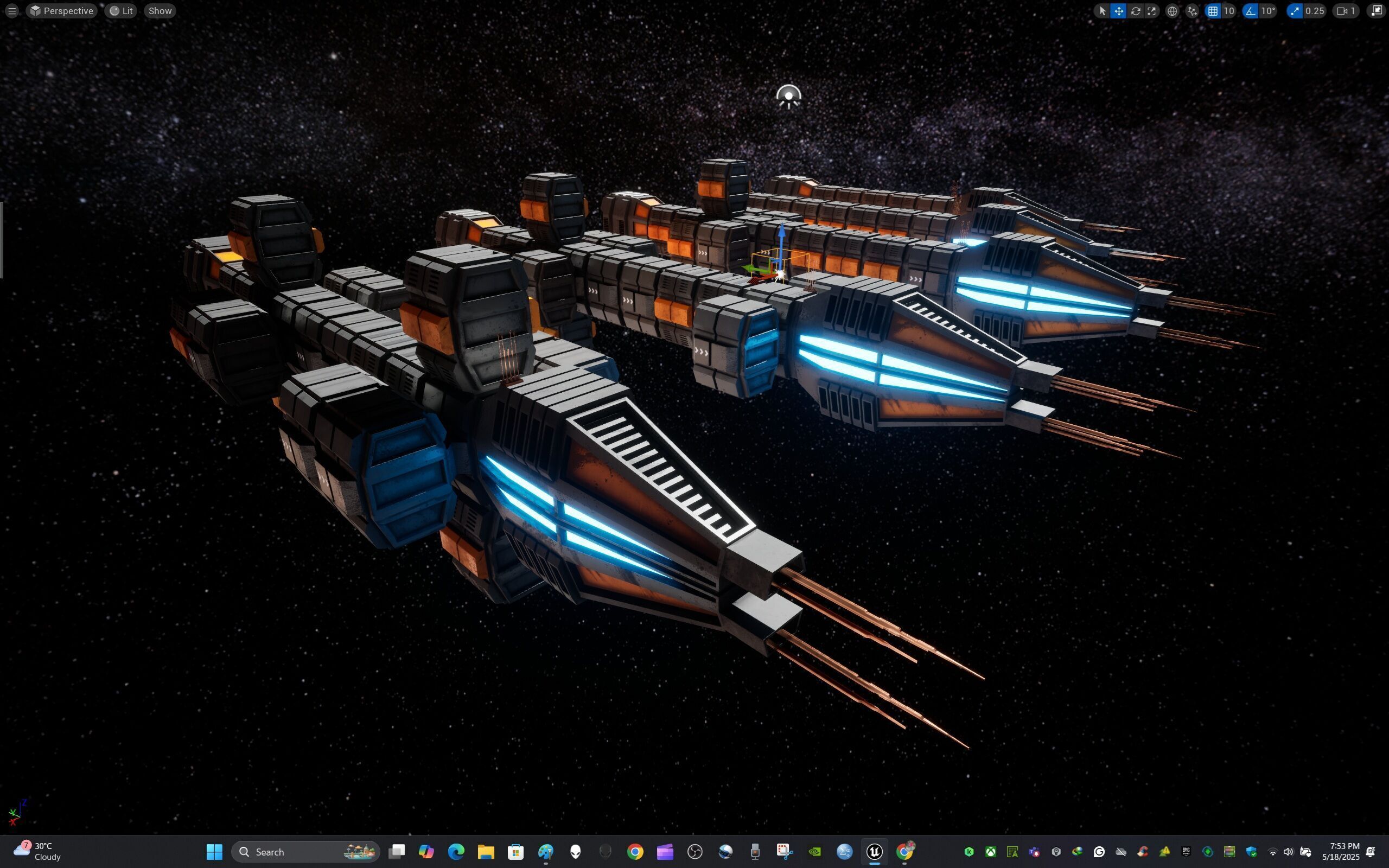 Modular Spaceship Six Low-poly 3D model_25