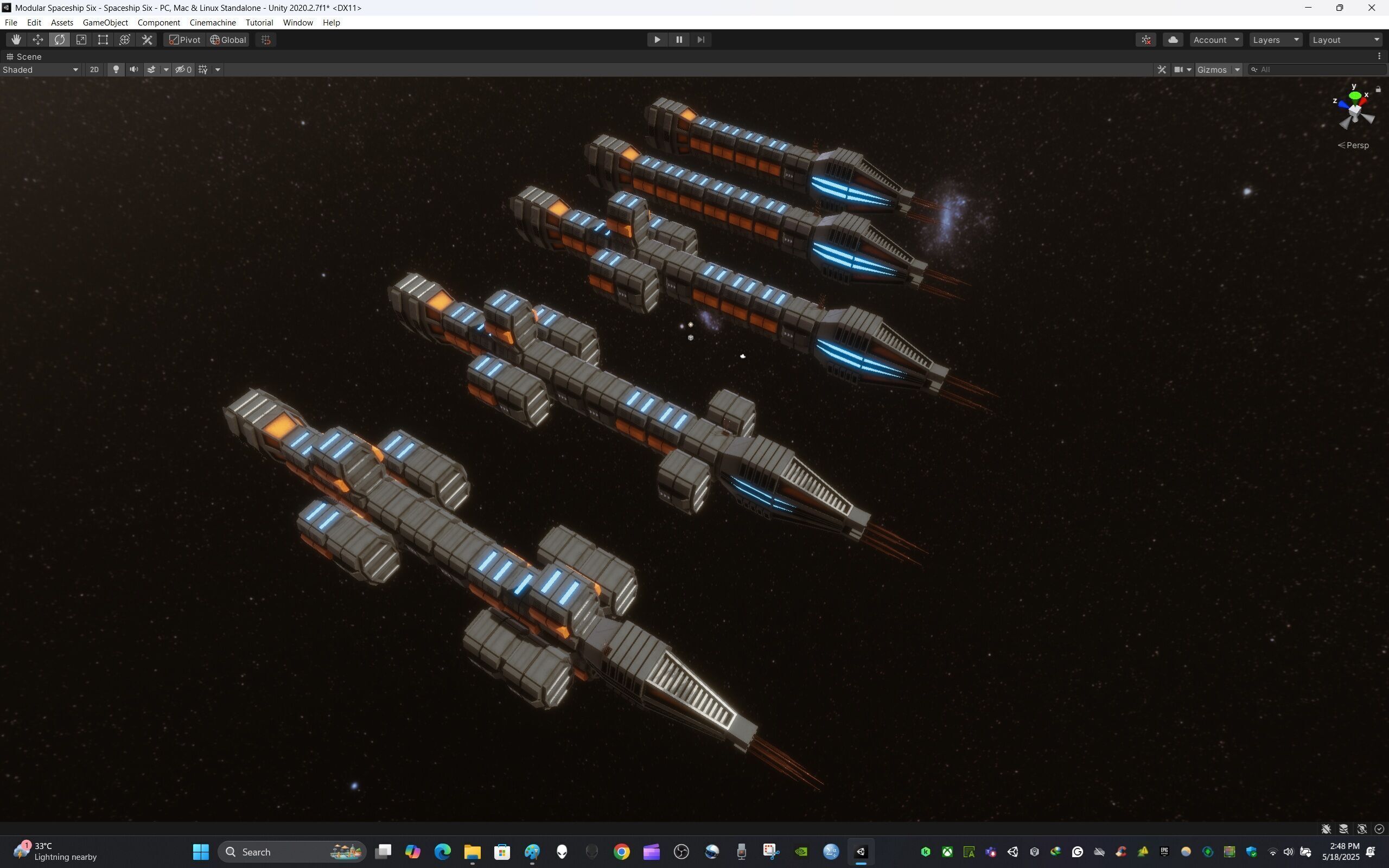 Modular Spaceship Six Low-poly 3D model_19