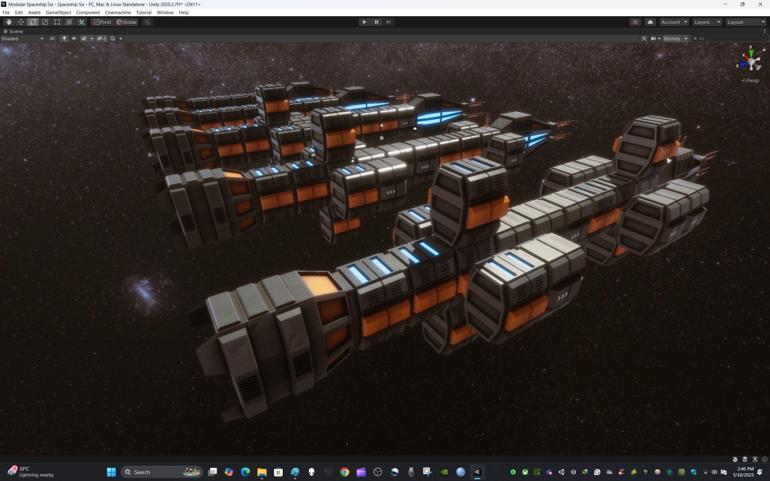 Modular Spaceship Six Low-poly 3D model_16