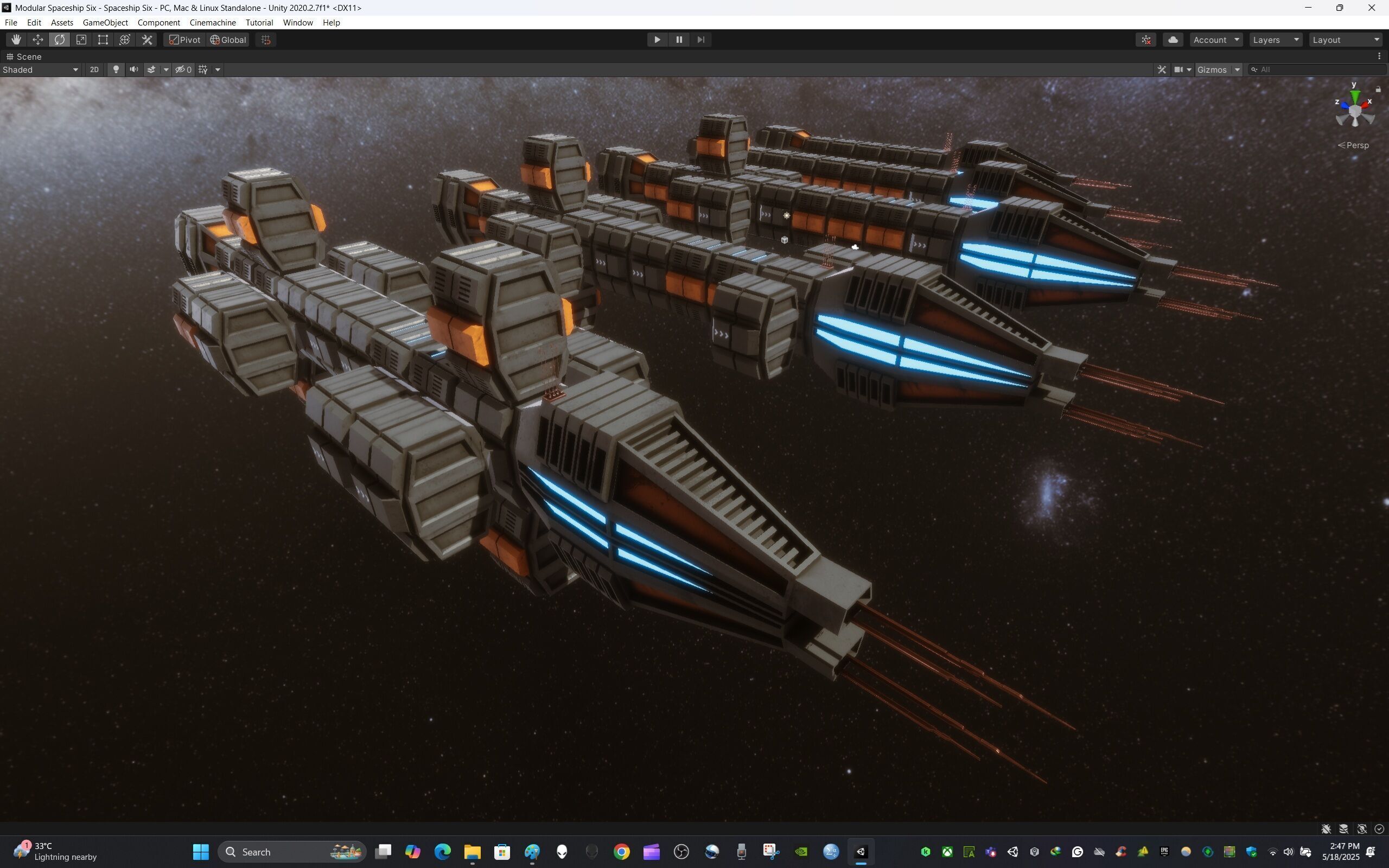 Modular Spaceship Six Low-poly 3D model_18