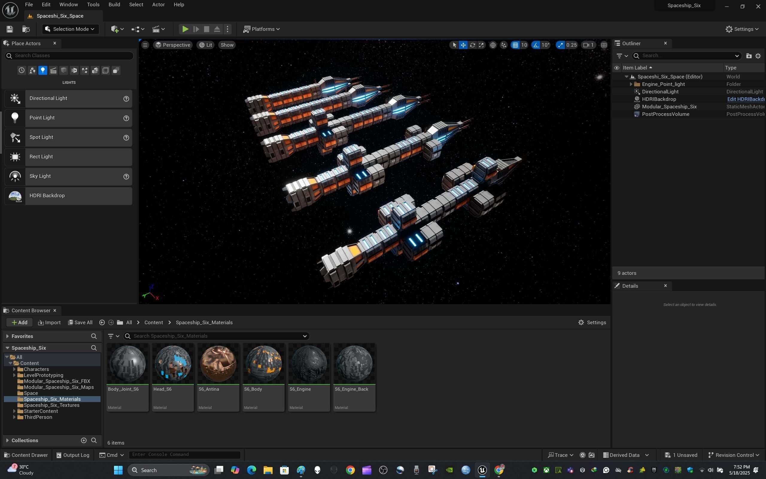 Modular Spaceship Six Low-poly 3D model_23