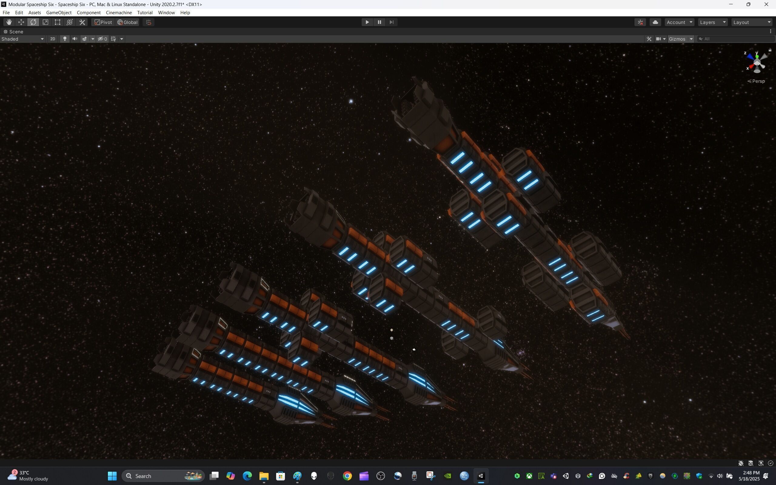 Modular Spaceship Six Low-poly 3D model_20
