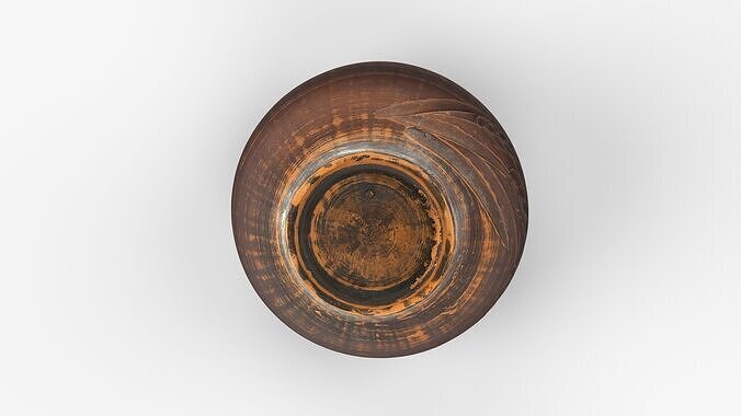 Photorealistic 3D scan of Clay Bowl plate with Coffee Beans Low-poly 3D model 6