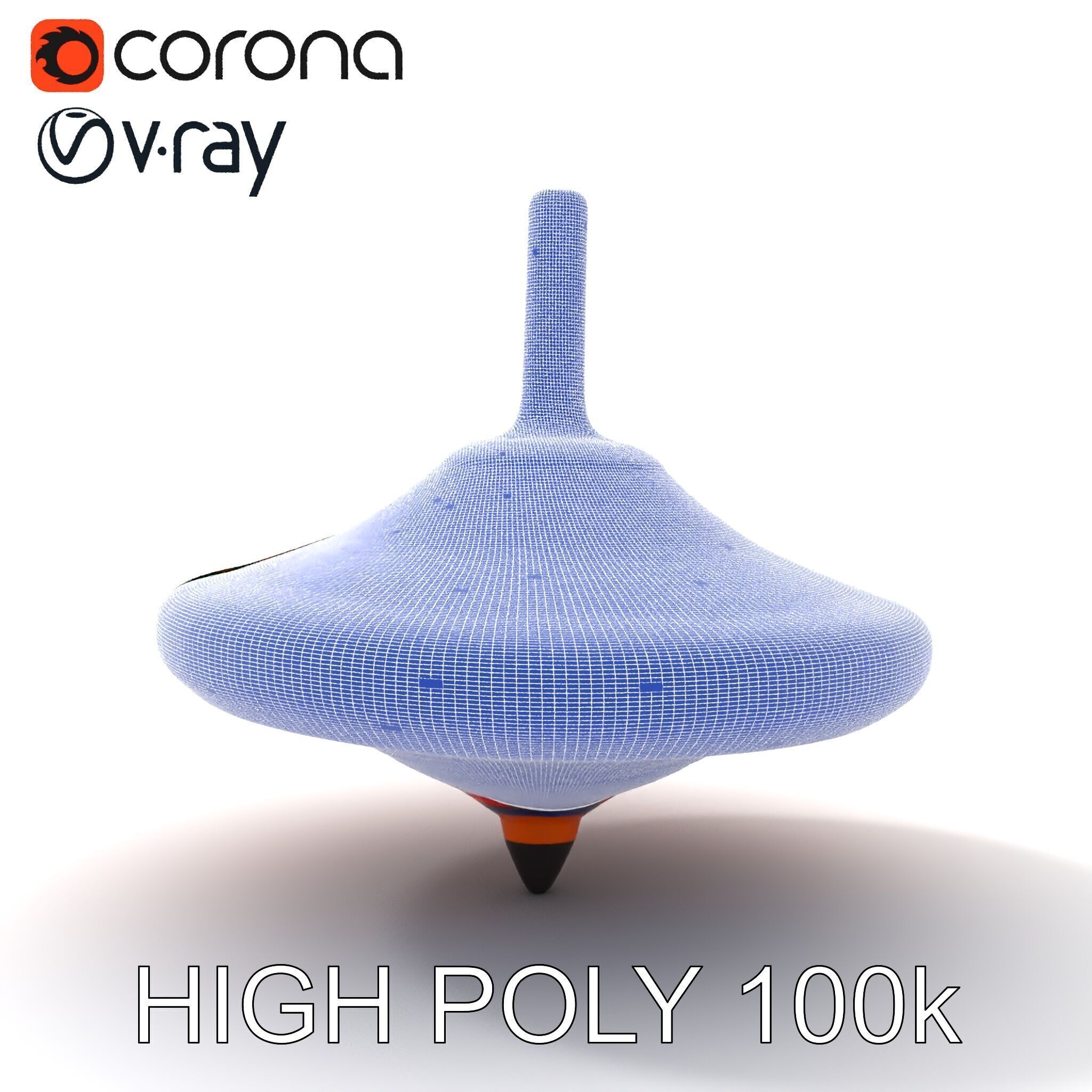 Colorful Spinning Top Model Pack Low-poly 3D model_15