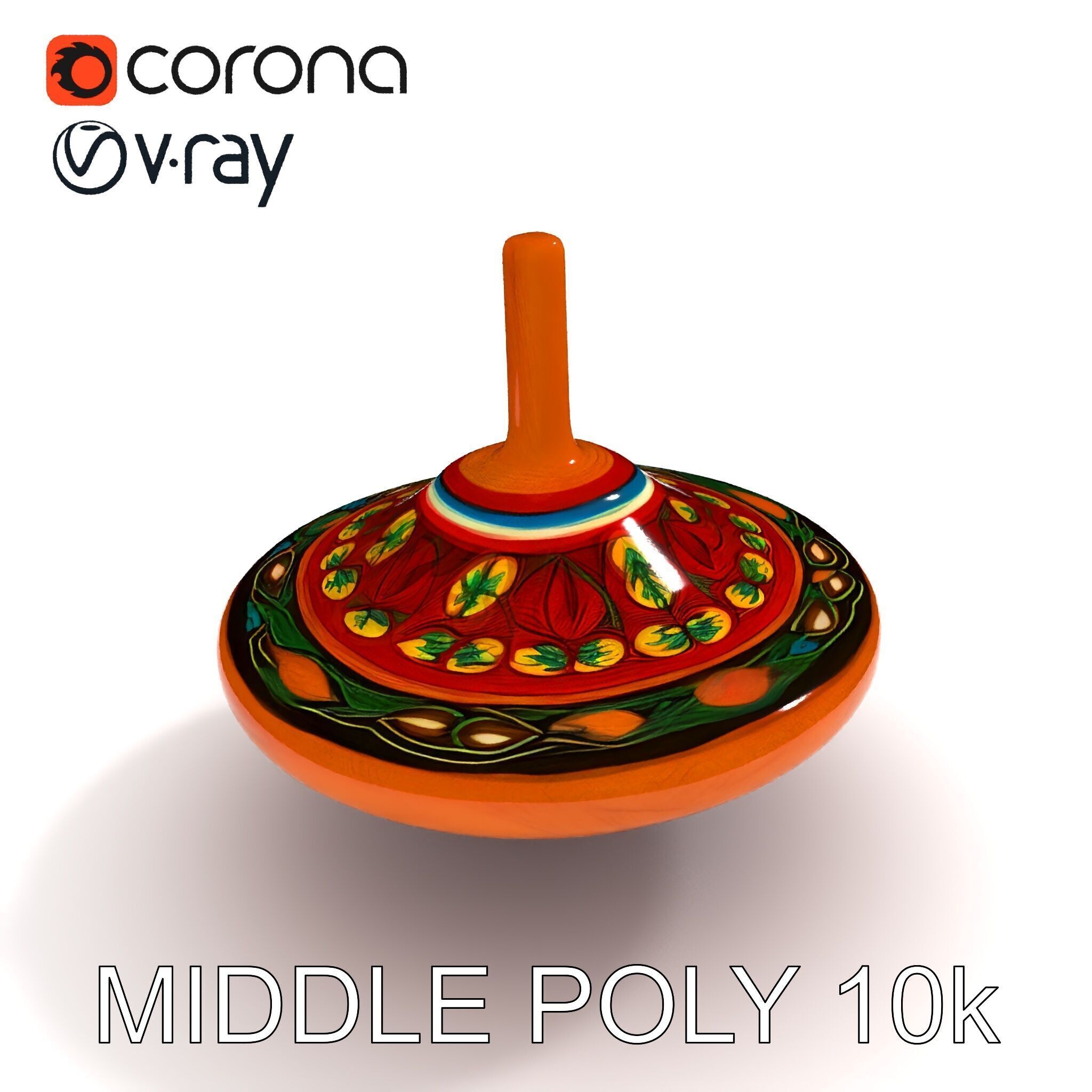 Colorful Spinning Top Model Pack Low-poly 3D model_16