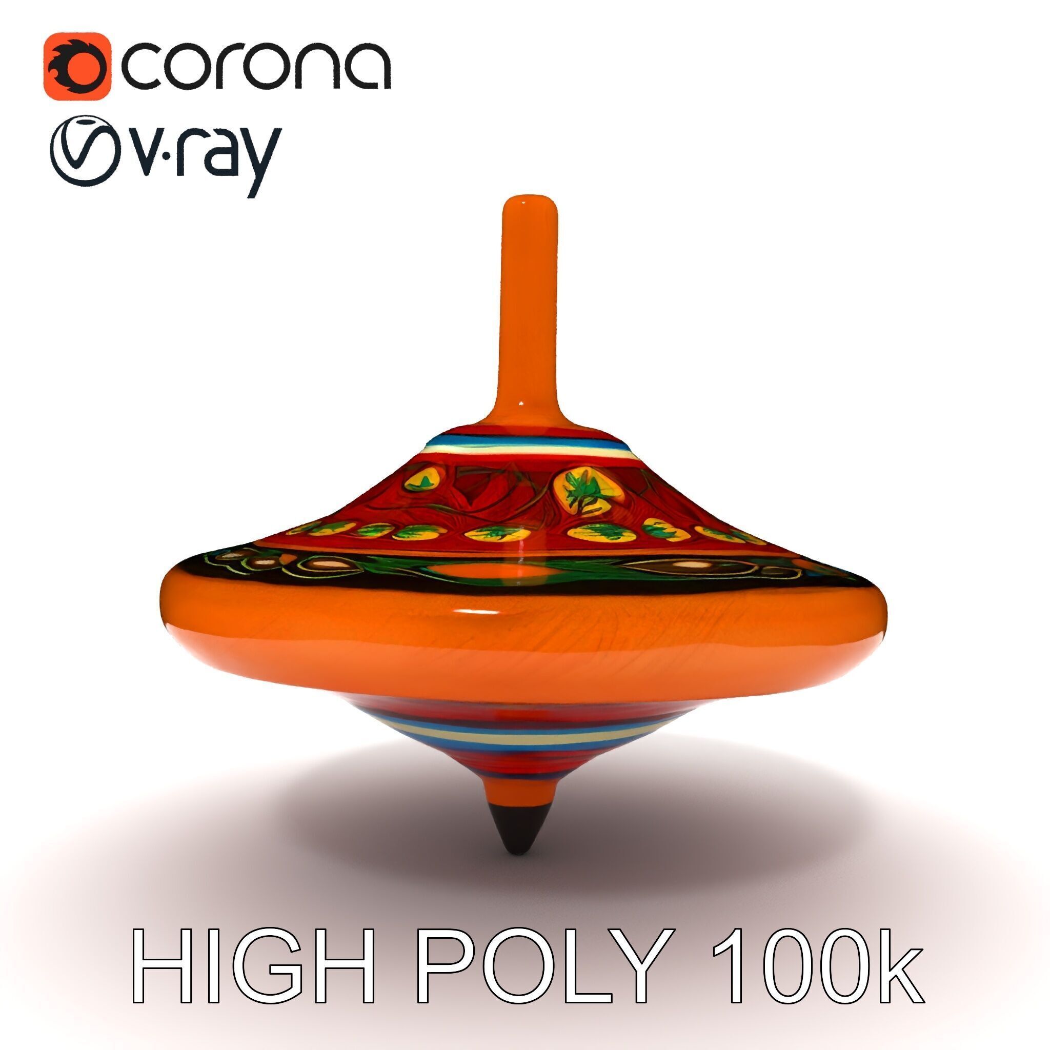 Colorful Spinning Top Model Pack Low-poly 3D model_31