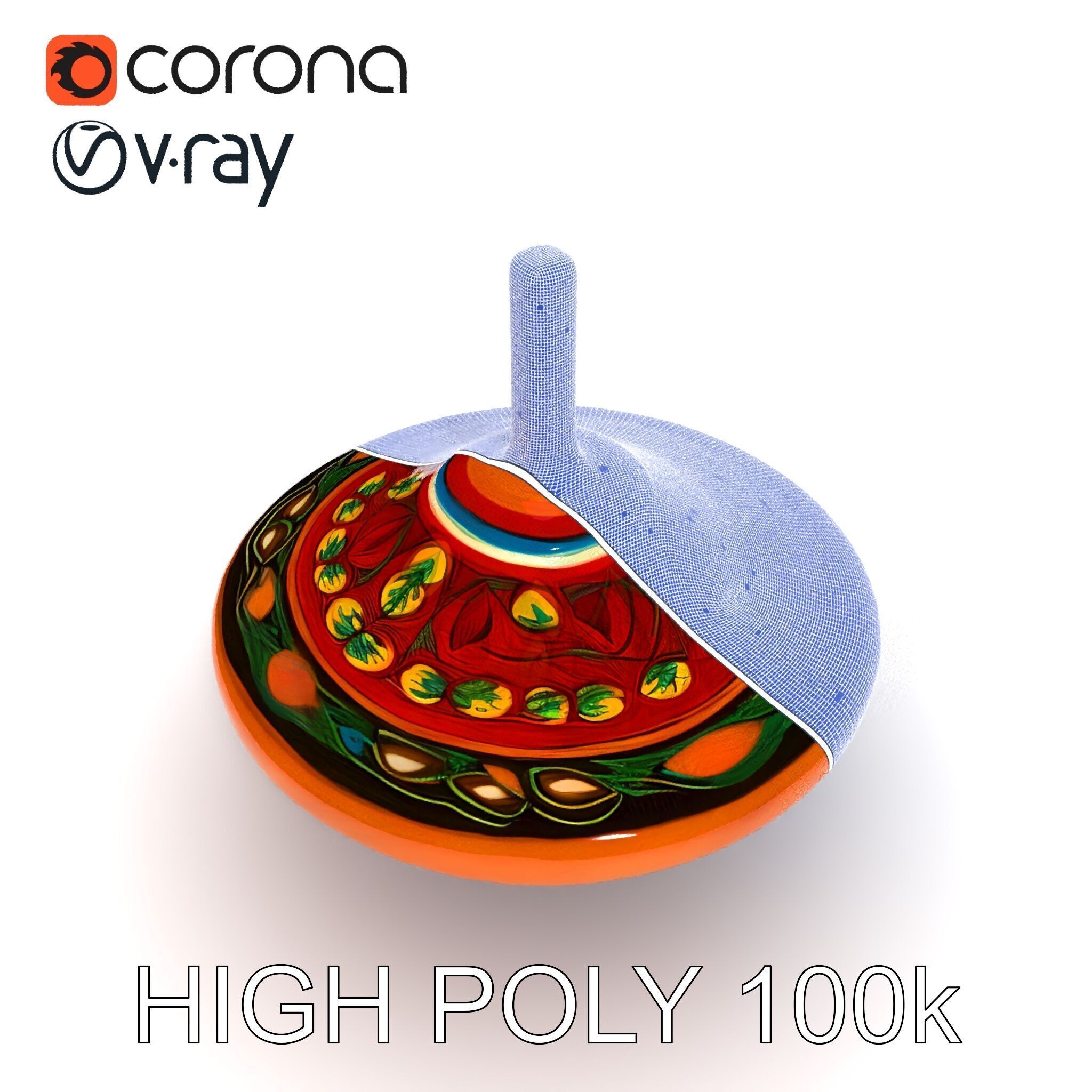 Colorful Spinning Top Model Pack Low-poly 3D model_34
