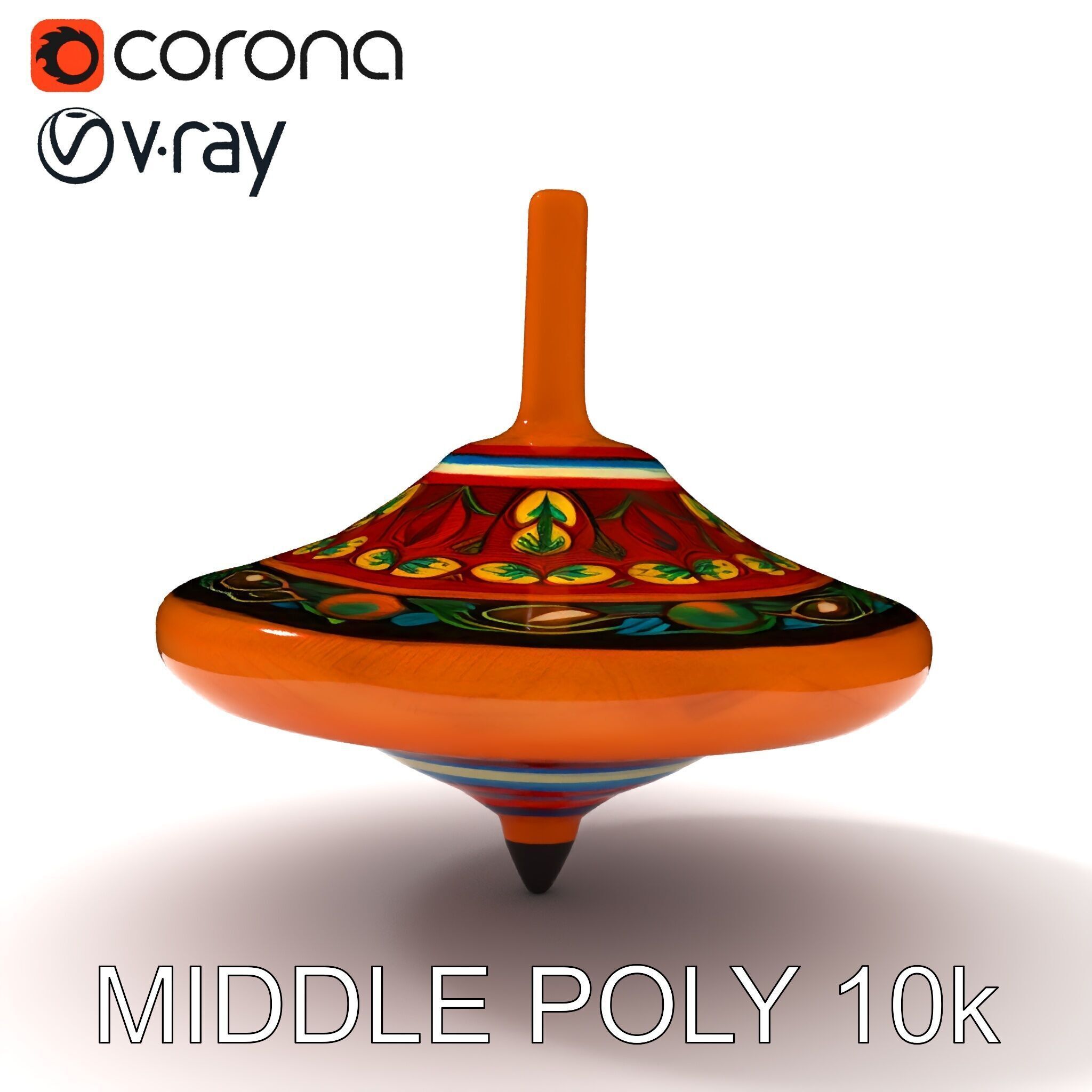 Colorful Spinning Top Model Pack Low-poly 3D model_8