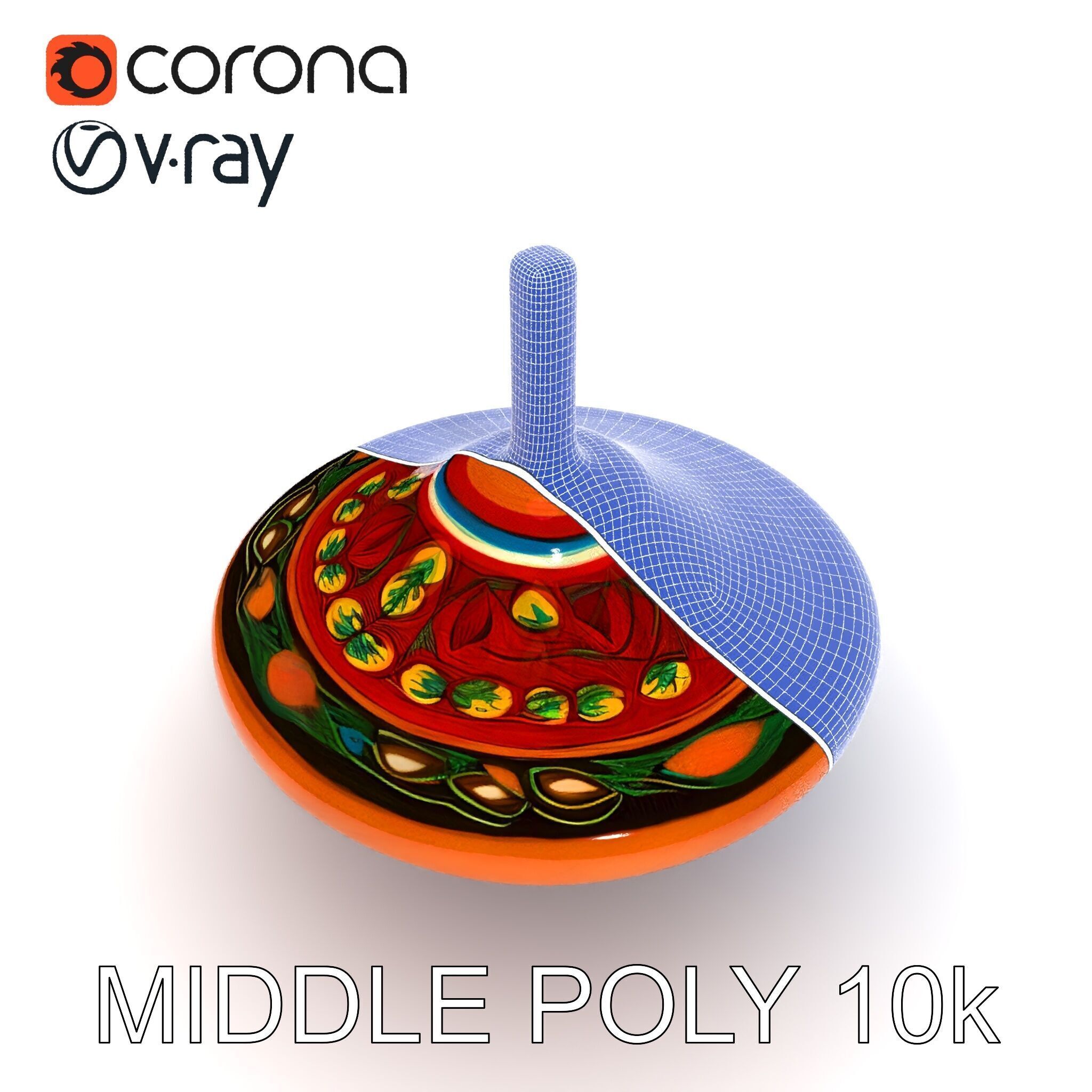 Colorful Spinning Top Model Pack Low-poly 3D model_20