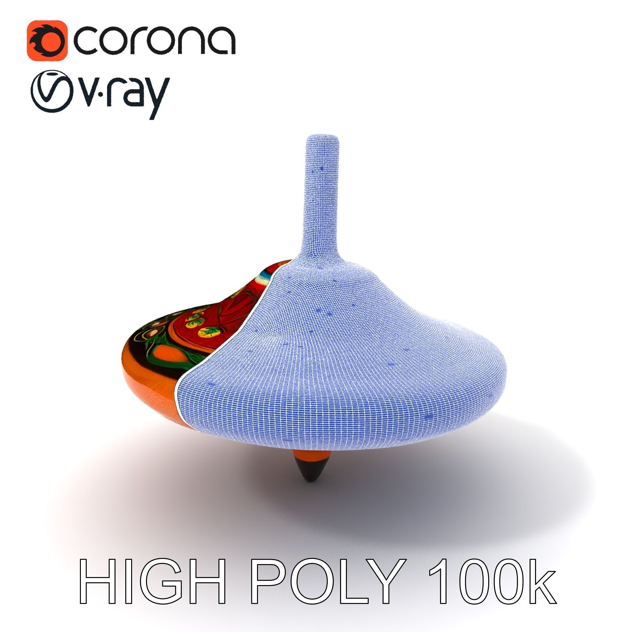 Colorful Spinning Top Model Pack Low-poly 3D model_4