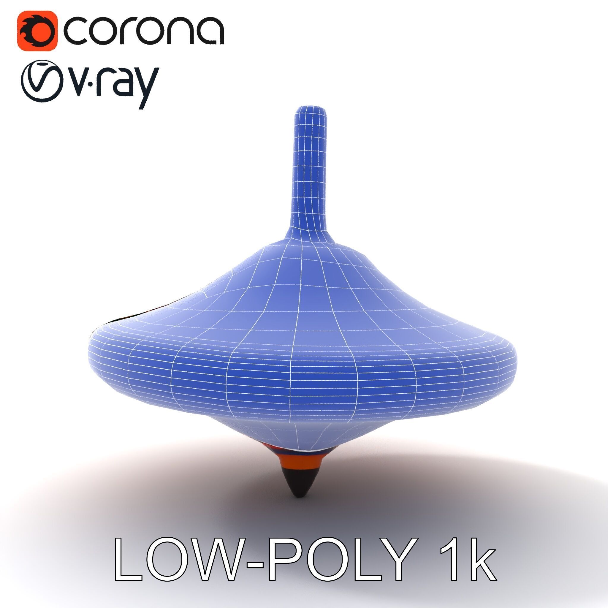 Colorful Spinning Top Model Pack Low-poly 3D model_9