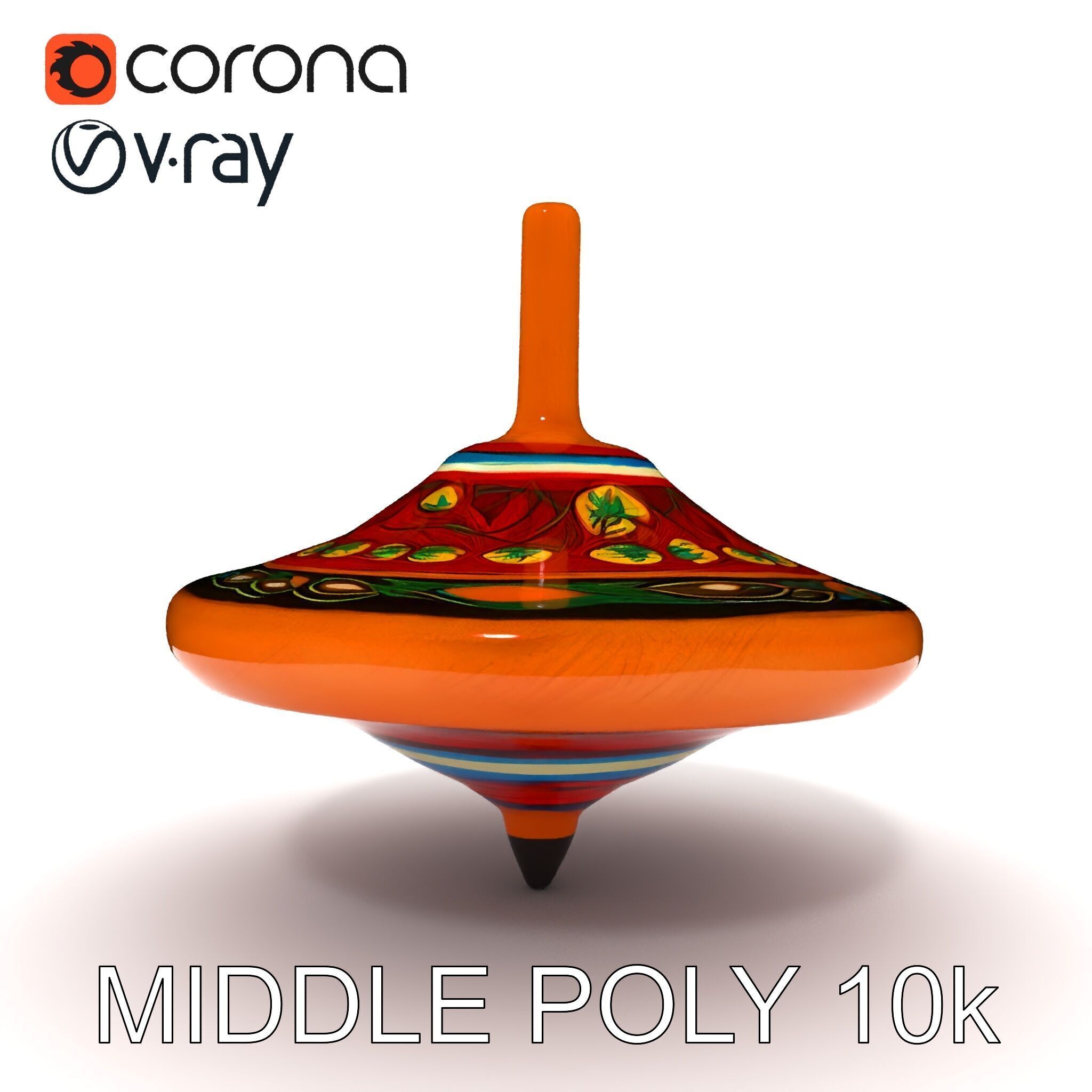 Colorful Spinning Top Model Pack Low-poly 3D model_29