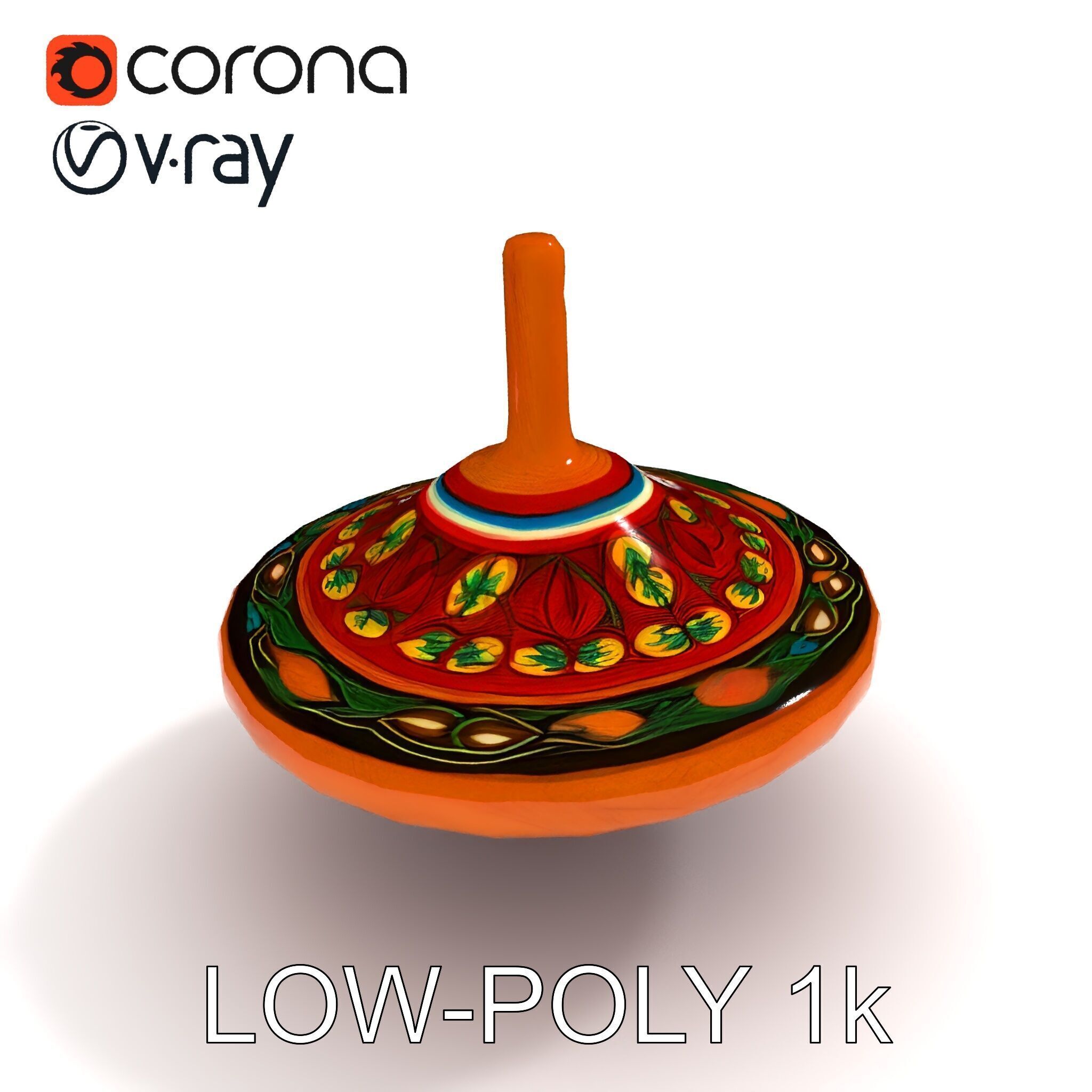 Colorful Spinning Top Model Pack Low-poly 3D model_21