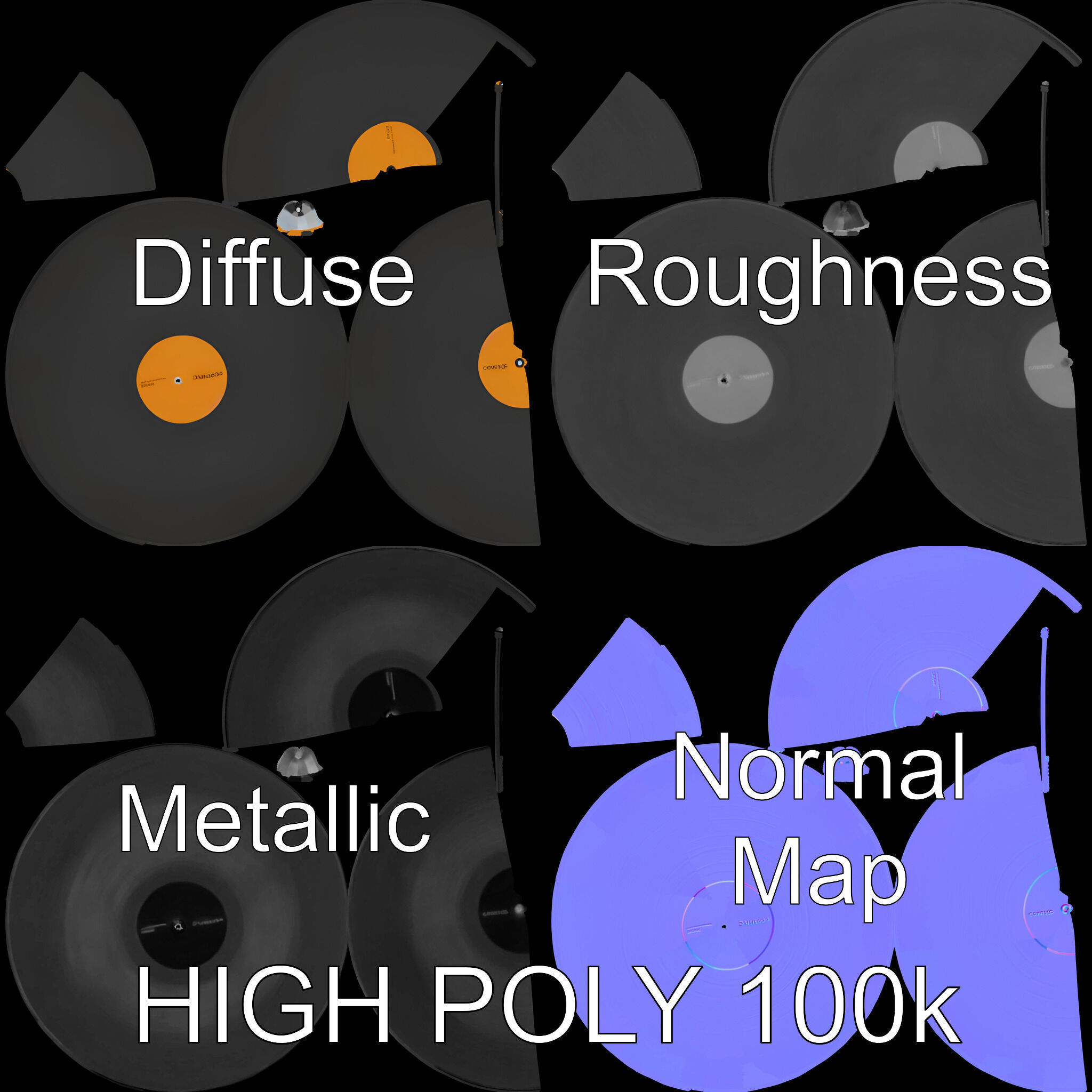 Realistic Vinyl Record Model Pack for D Rendering Texture_2